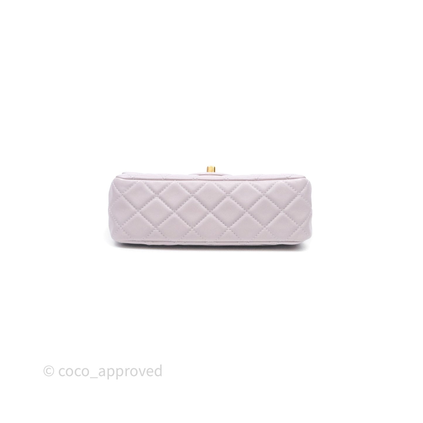 Chanel Mini Rectangular Pearl Crush Lilac Lambskin Aged Gold Hardware