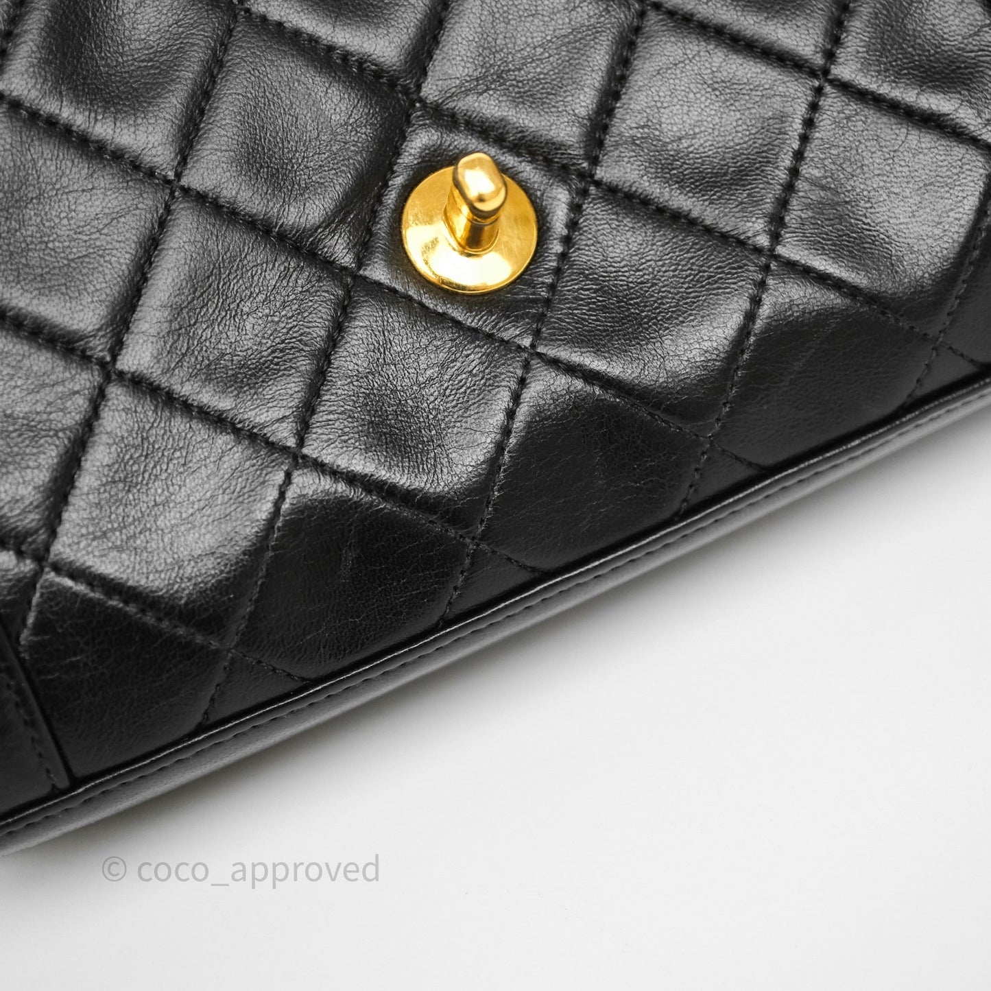 Chanel Vintage Small Diana Flap Black Lambskin 24K Gold Hardware