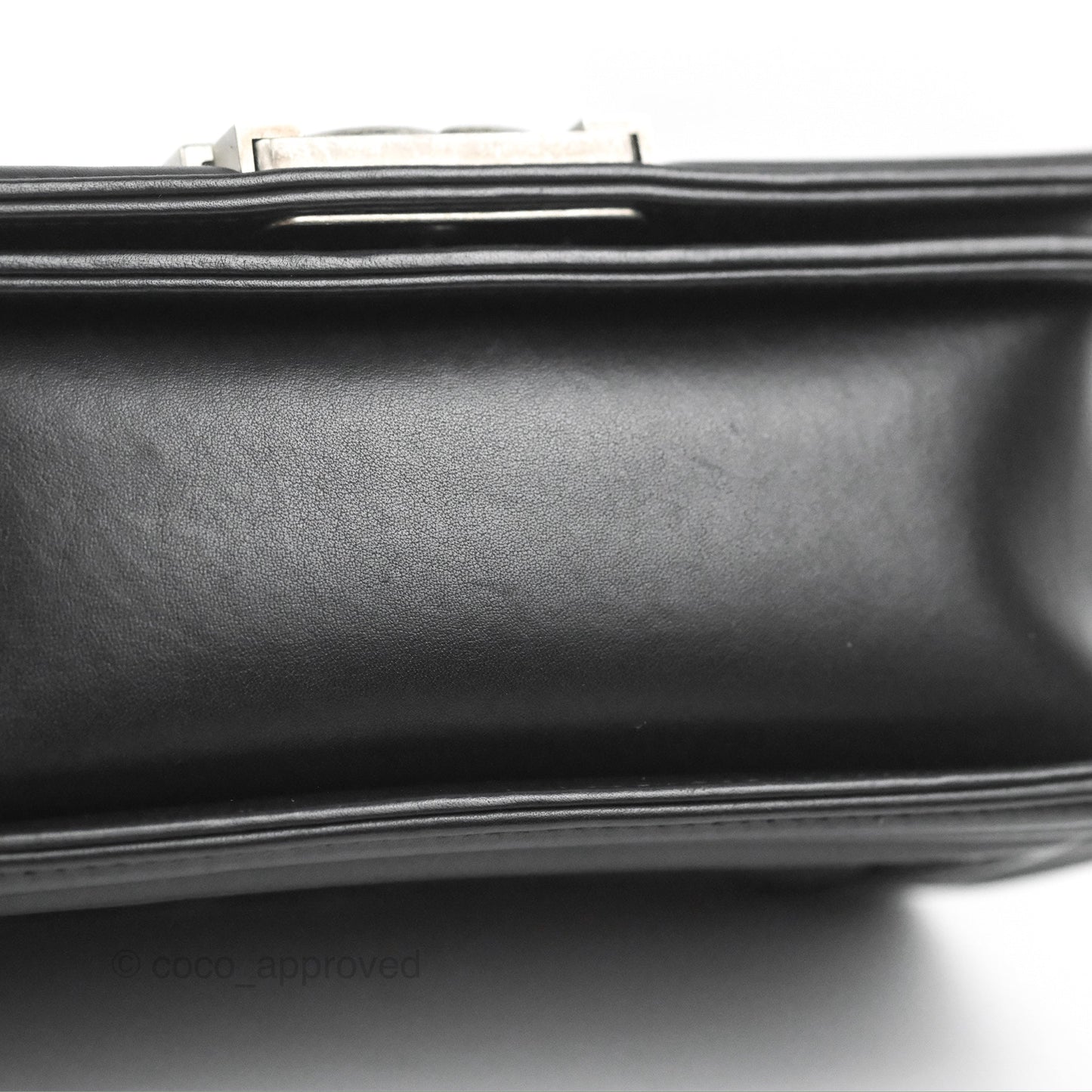 Chanel Small Boy Black Calfskin Ruthenium Hardware