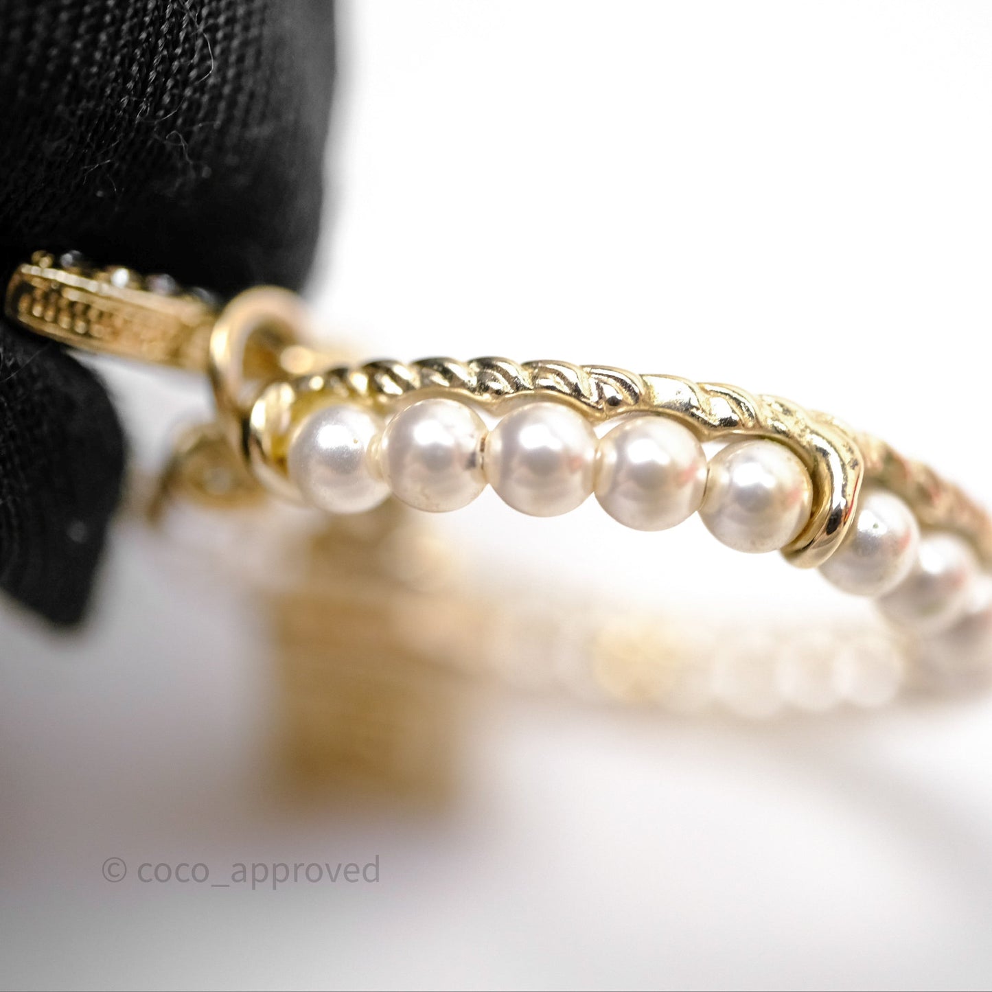 Chanel CC Crystal Pearl Ring No 5 Drop Earrings 20C