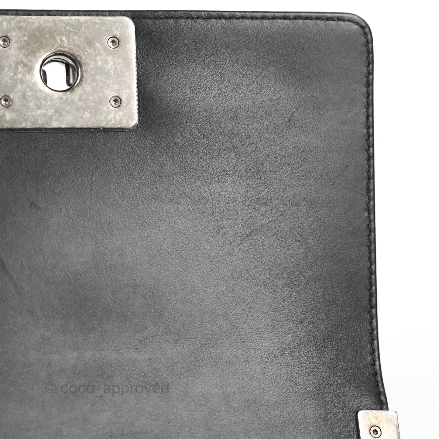 Chanel Small Boy Black Calfskin Ruthenium Hardware