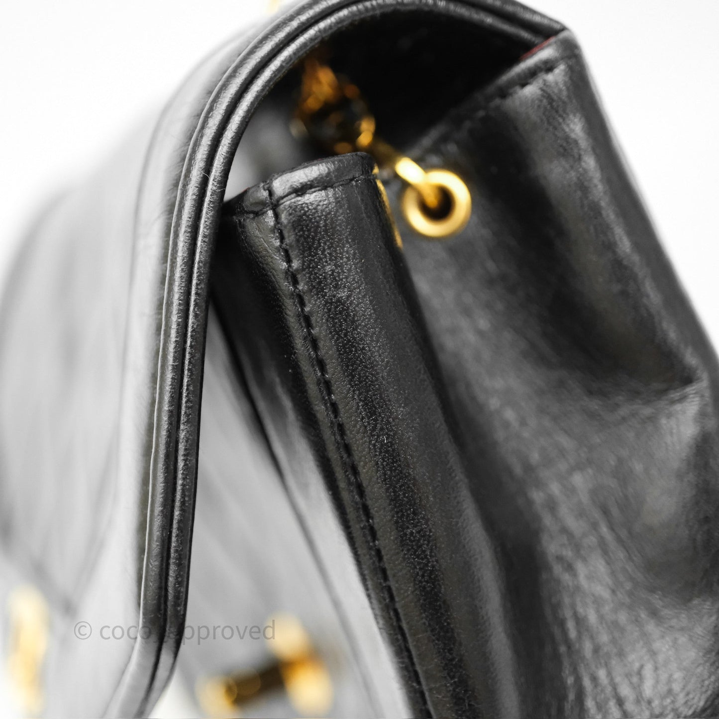 Chanel Vintage Small Diana Flap Black Lambskin 24K Gold Hardware