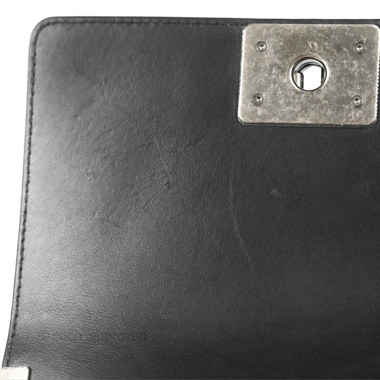 Chanel Small Boy Black Calfskin Ruthenium Hardware