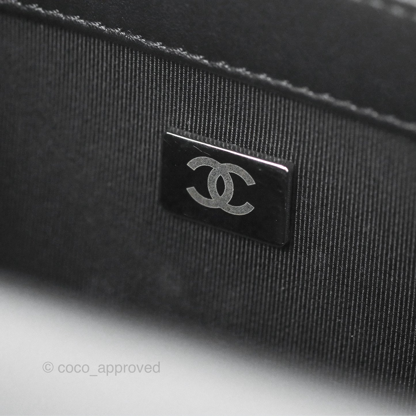 Chanel Small Boy Black Calfskin Ruthenium Hardware