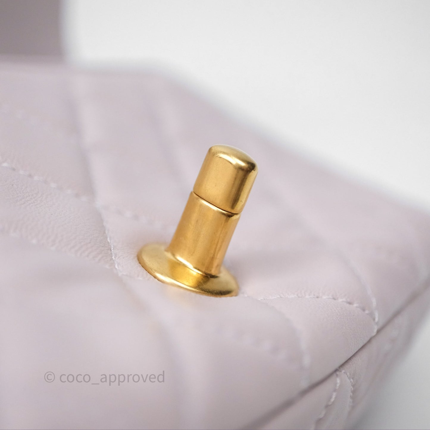 Chanel Mini Rectangular Pearl Crush Lilac Lambskin Aged Gold Hardware
