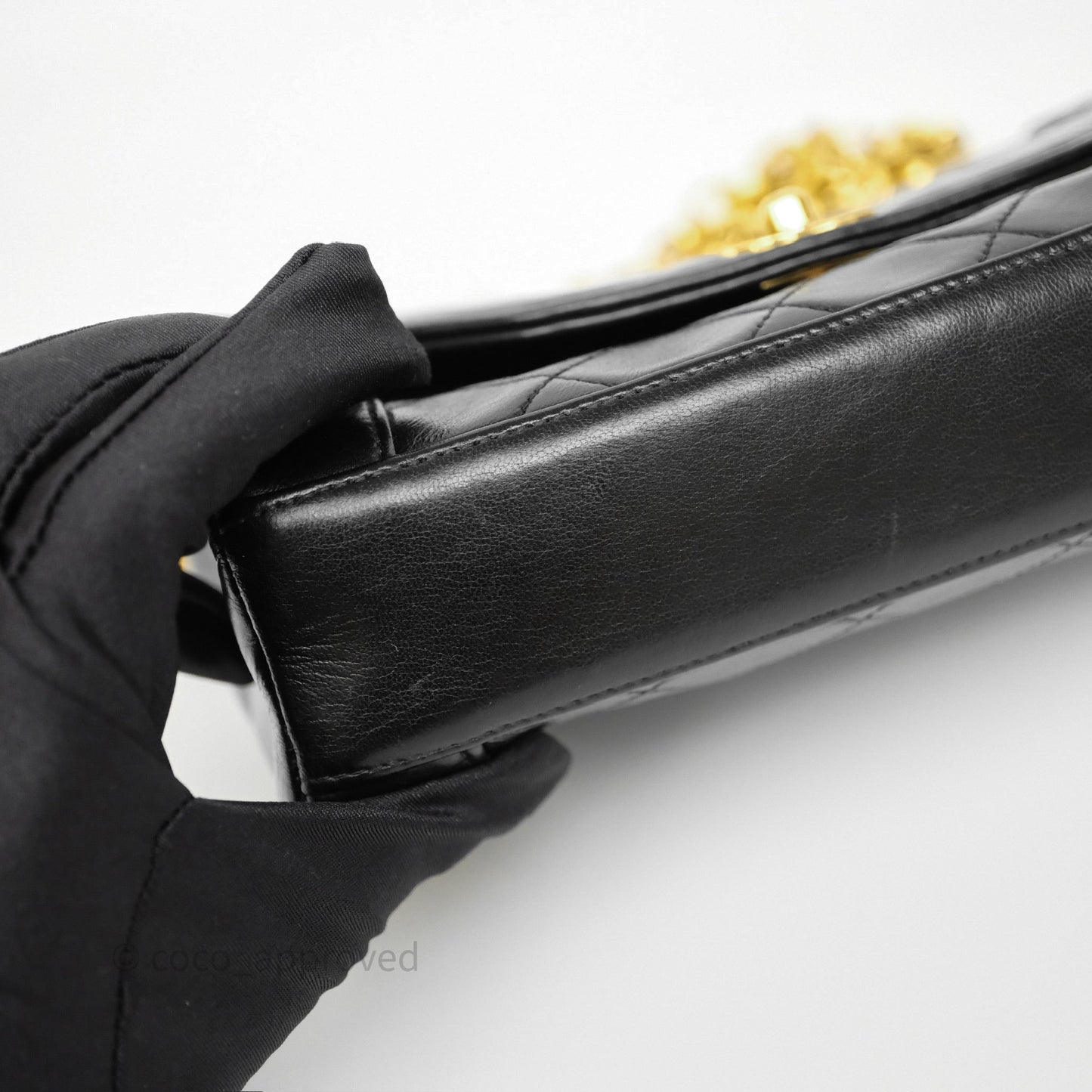 Chanel Vintage Small Diana Flap Black Lambskin 24K Gold Hardware