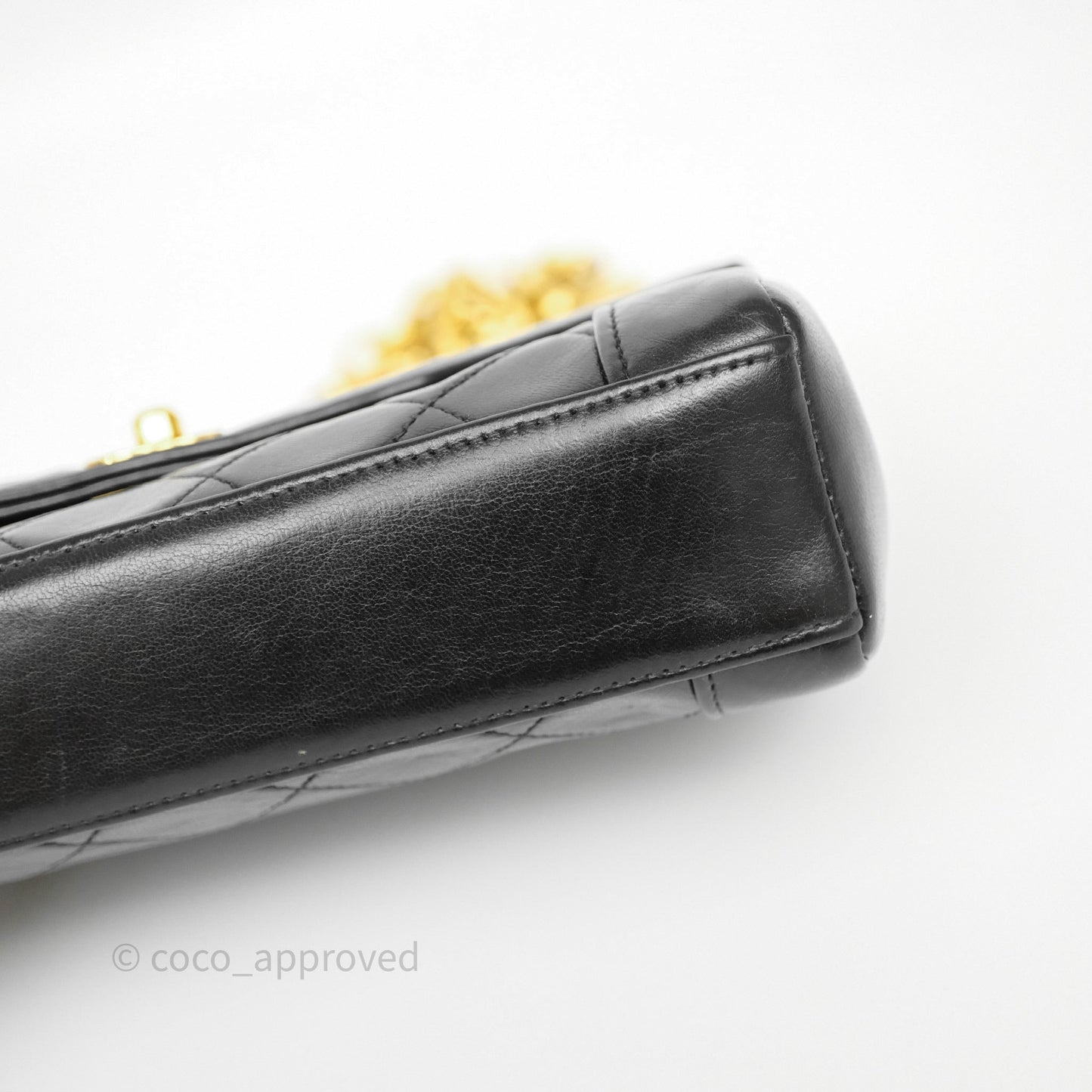 Chanel Vintage Small Diana Flap Black Lambskin 24K Gold Hardware