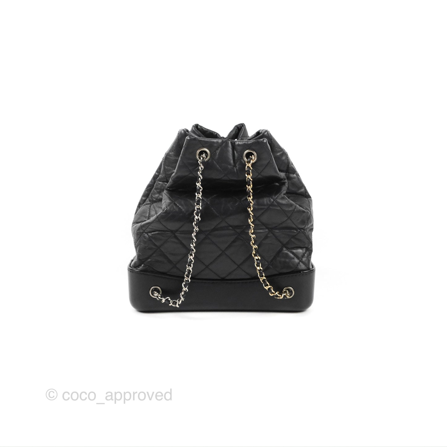 Chanel Medium Gabrielle Backpack Black Aged Calfskin