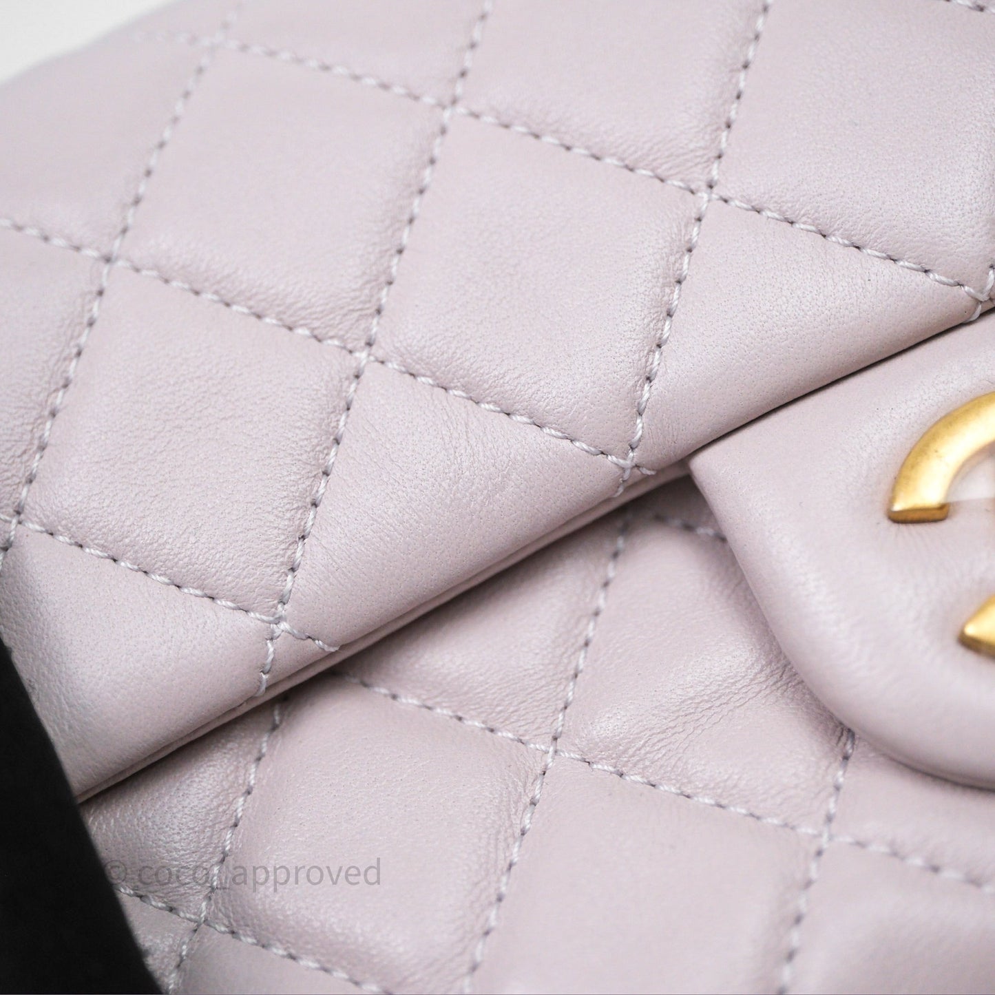 Chanel Mini Rectangular Pearl Crush Lilac Lambskin Aged Gold Hardware