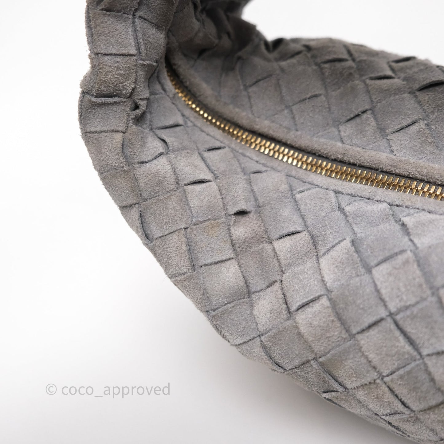 Bottega Veneta Teen Jodie Grey Intrecciato Suede