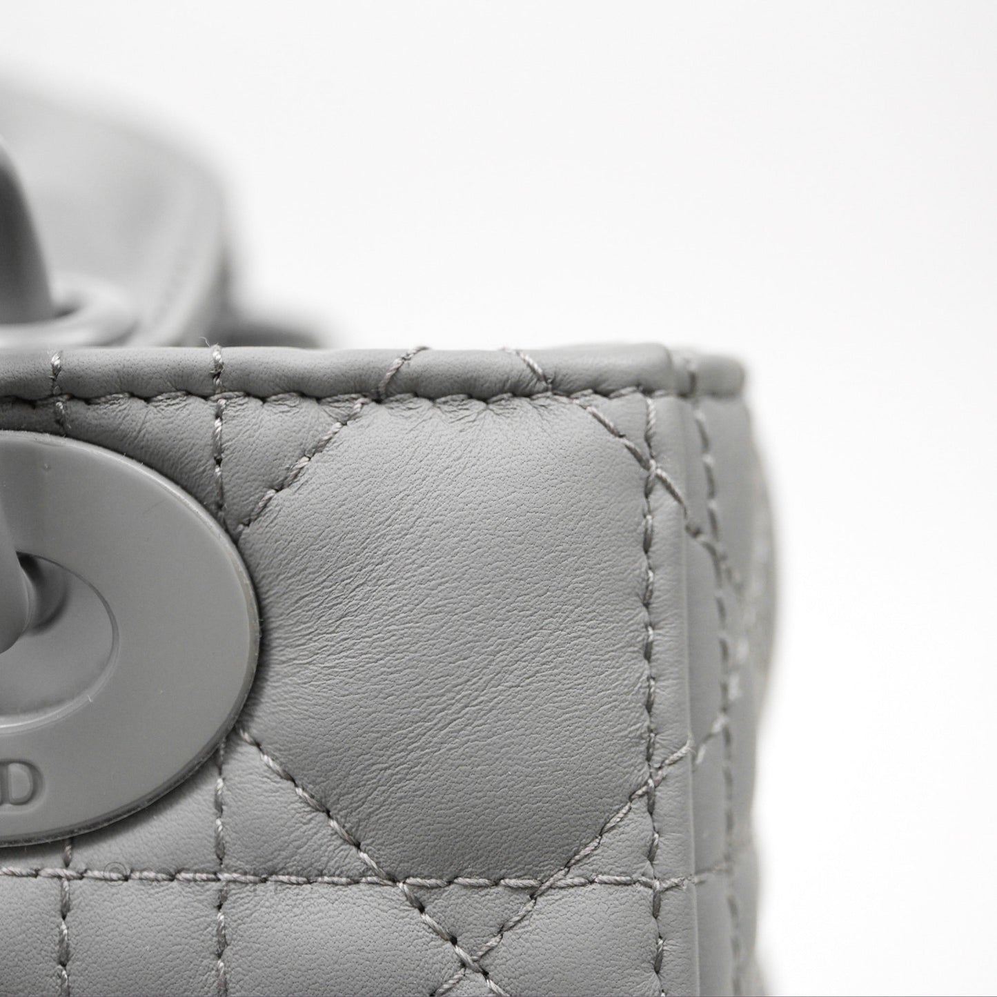 Christian Dior Small Lady Dior My ABCDior Bag Ultra Matte Gray Cannage Calfskin