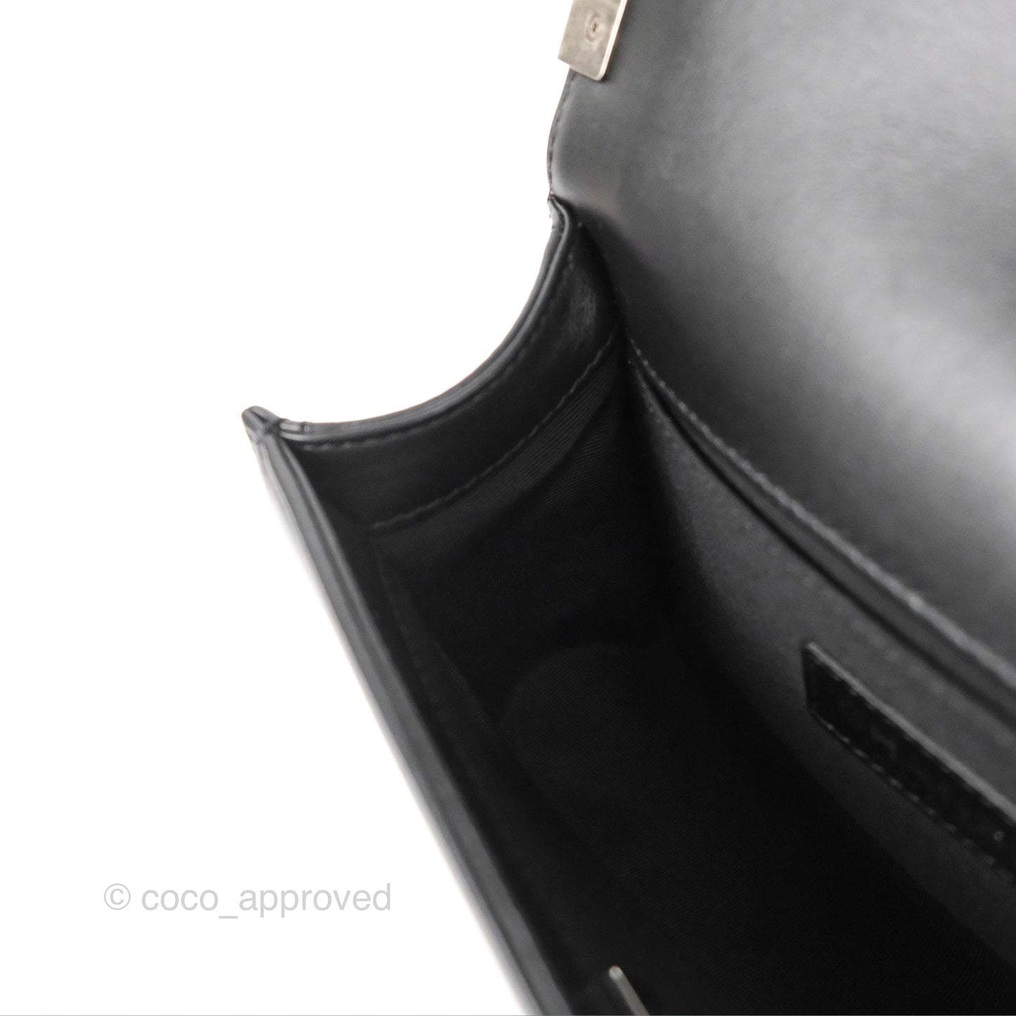 Chanel Small Boy Black Calfskin Ruthenium Hardware