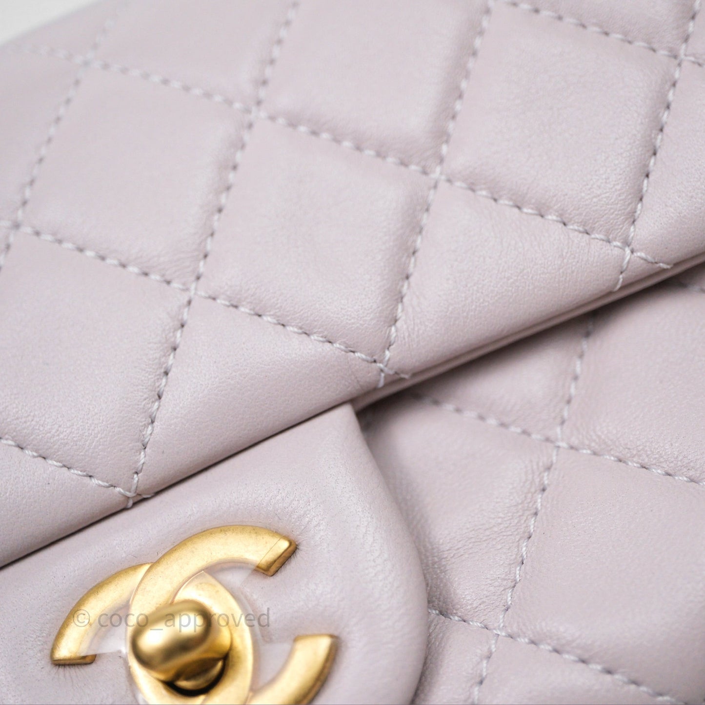 Chanel Mini Rectangular Pearl Crush Lilac Lambskin Aged Gold Hardware