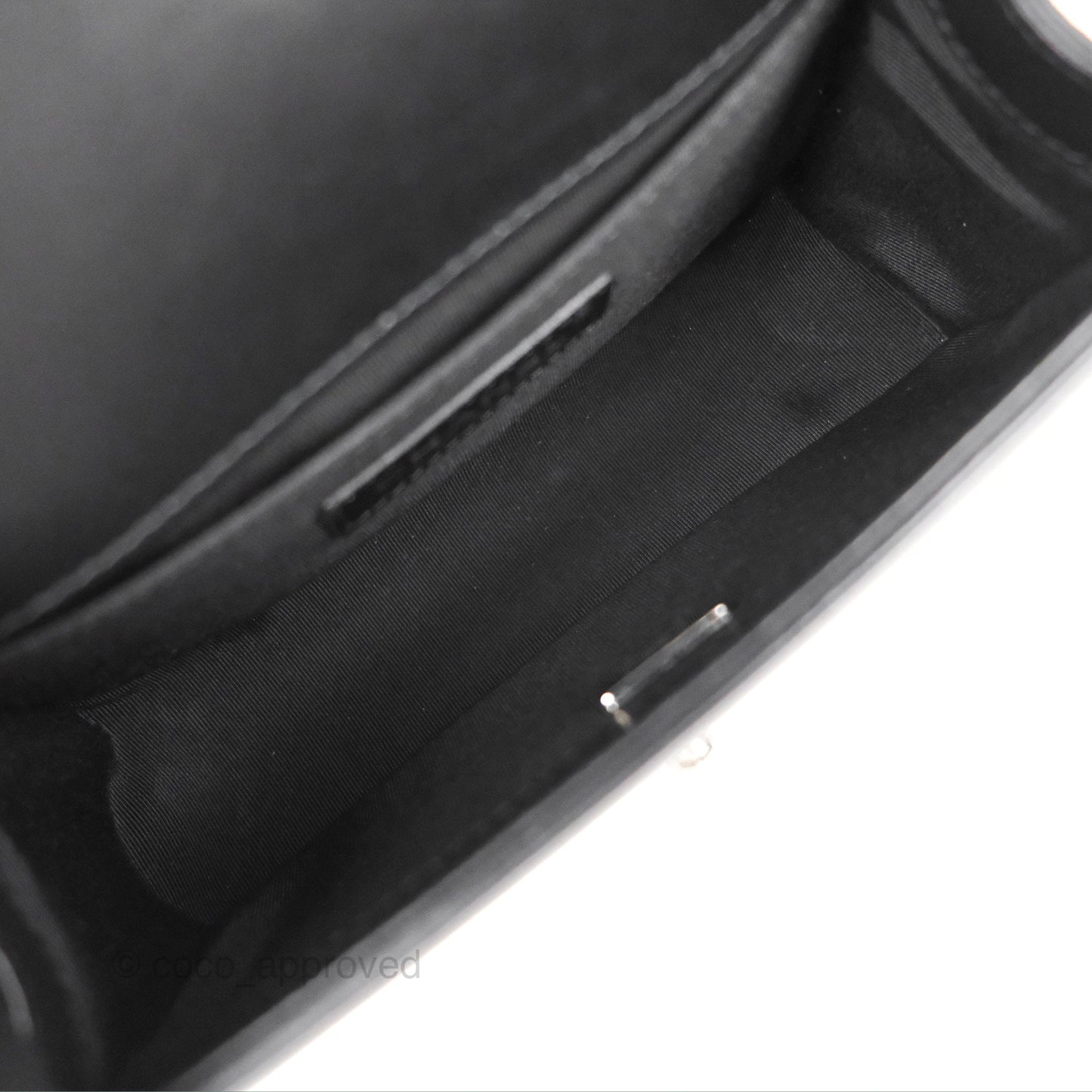 Chanel Small Boy Black Calfskin Ruthenium Hardware