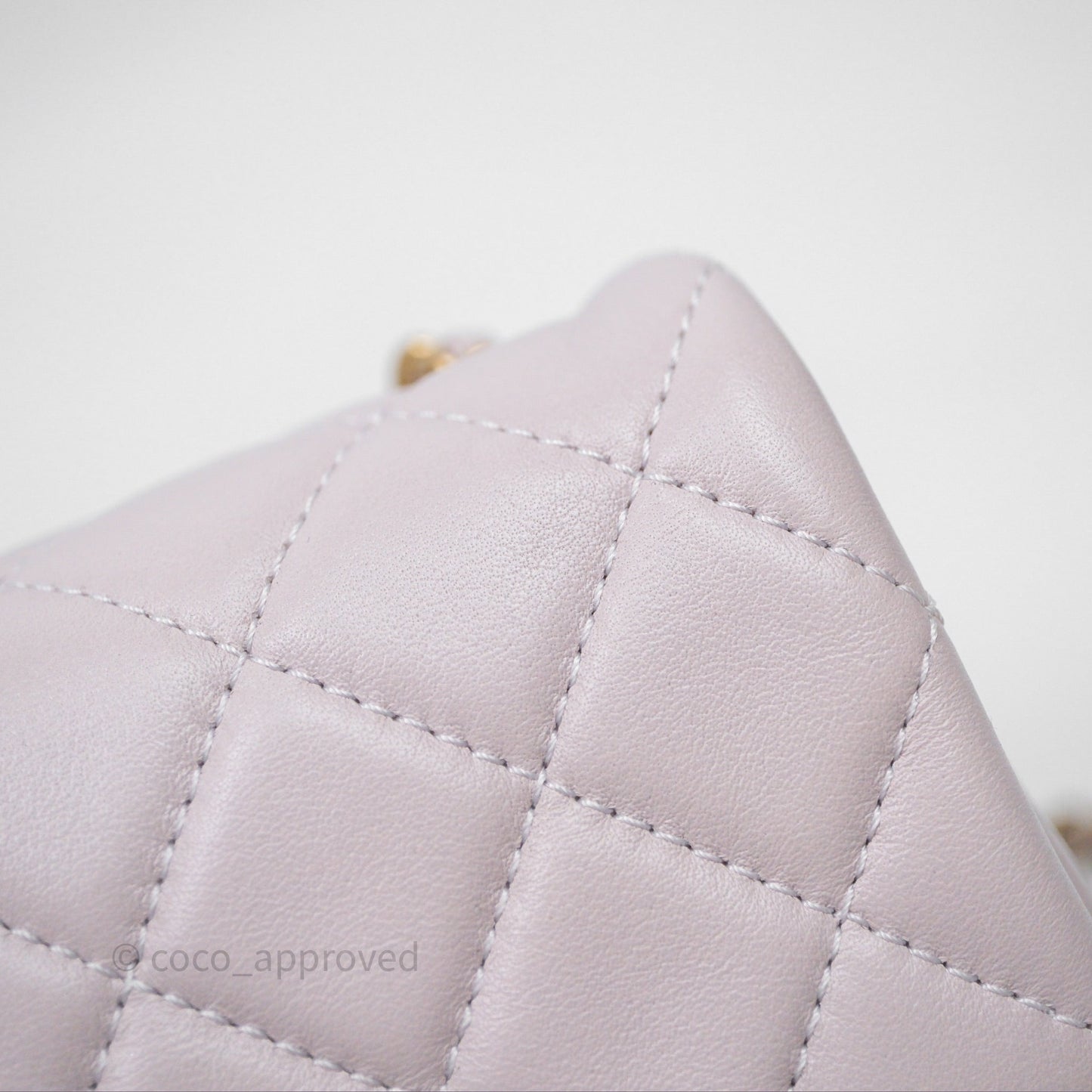 Chanel Mini Rectangular Pearl Crush Lilac Lambskin Aged Gold Hardware