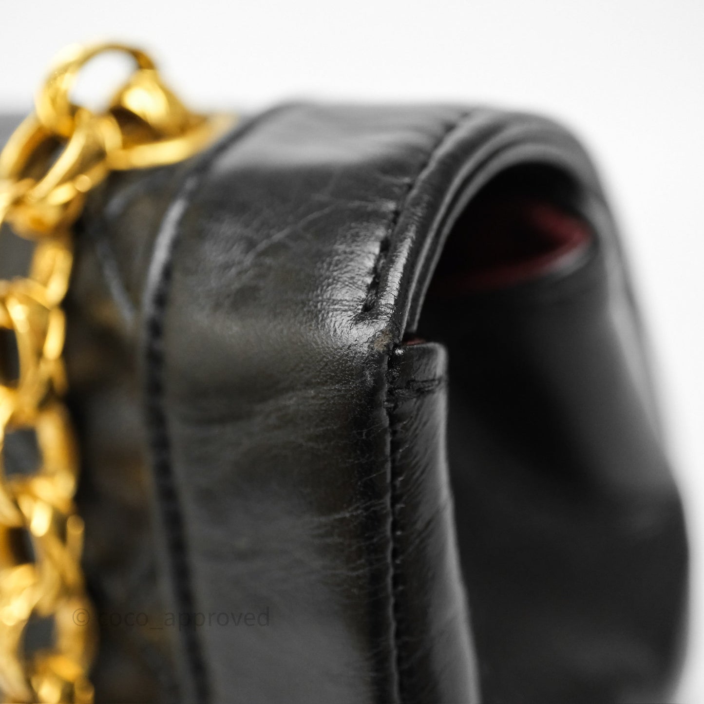 Chanel Vintage Small Diana Flap Black Lambskin 24K Gold Hardware