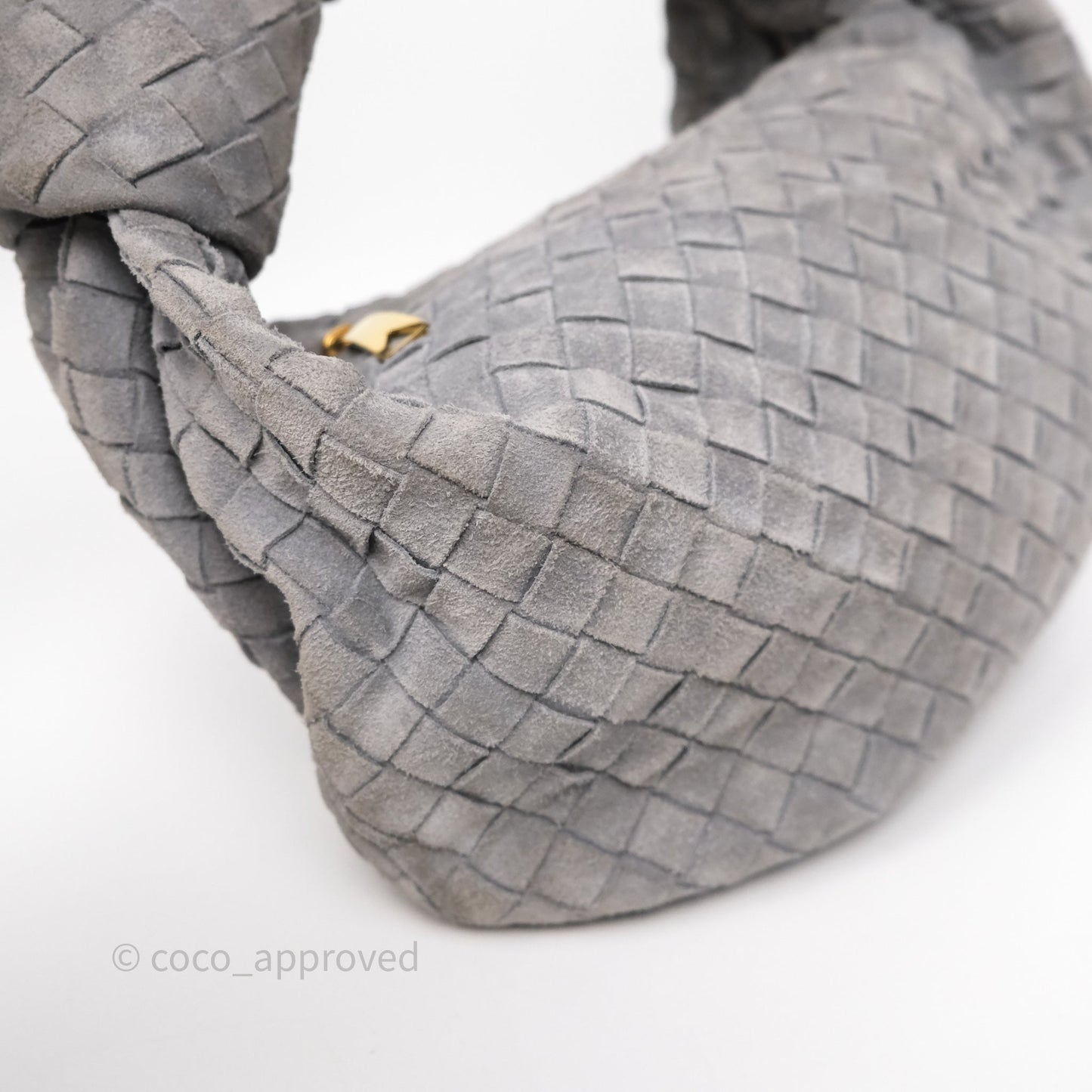 Bottega Veneta Teen Jodie Grey Intrecciato Suede