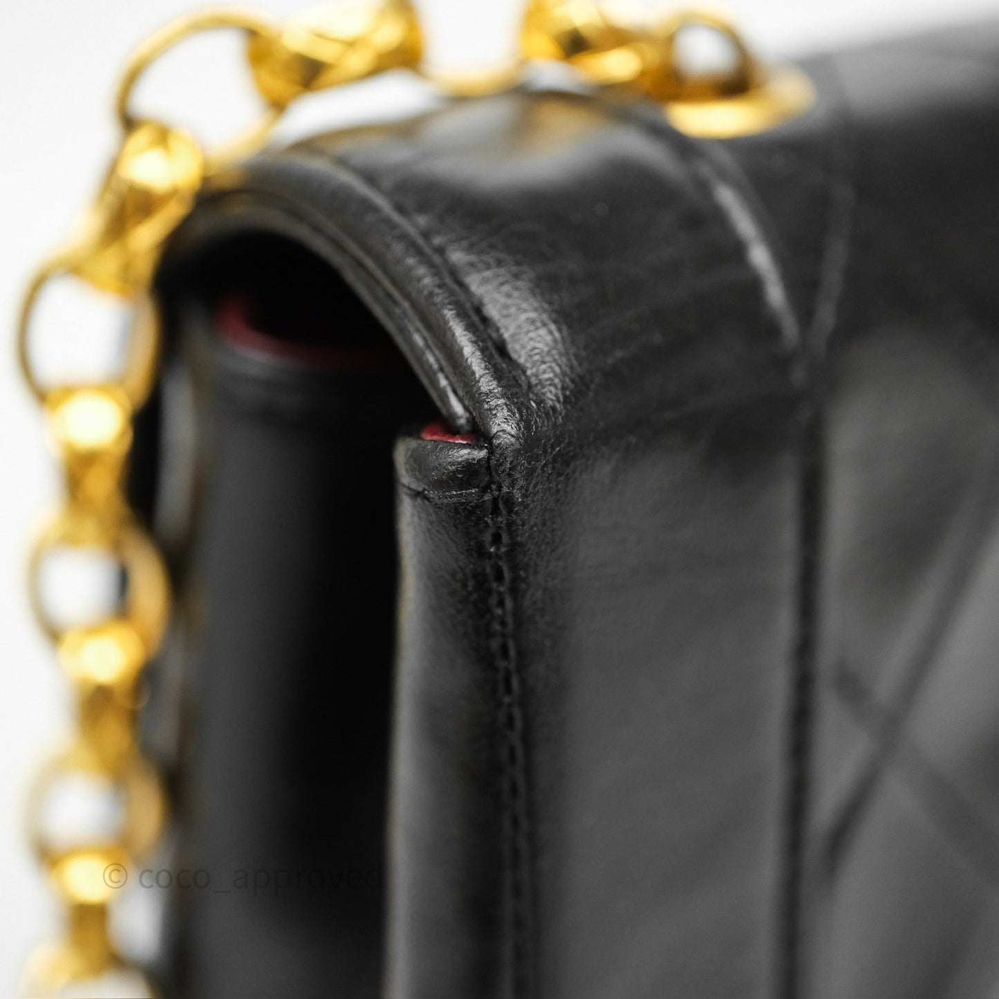 Chanel Vintage Small Diana Flap Black Lambskin 24K Gold Hardware