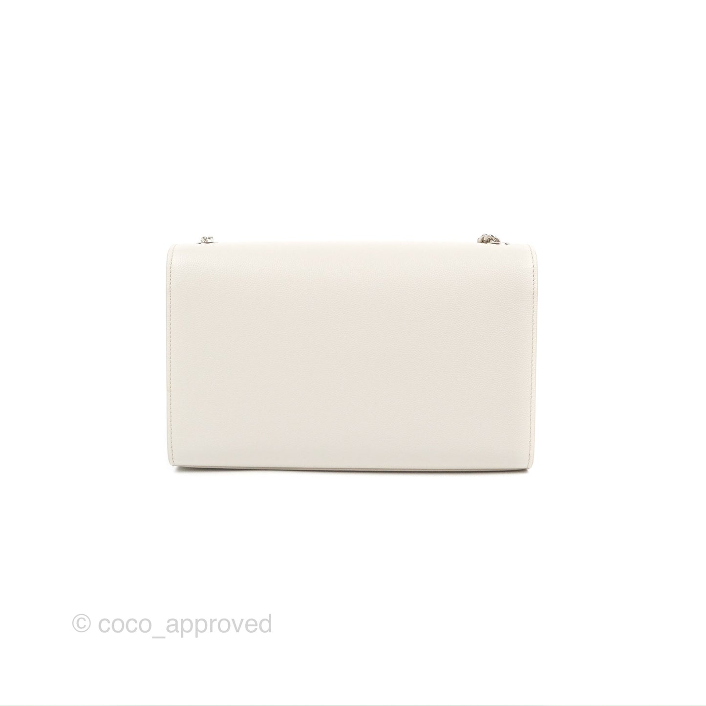 Saint Laurent Medium Classic Monogram Kate White Grained Calfskin