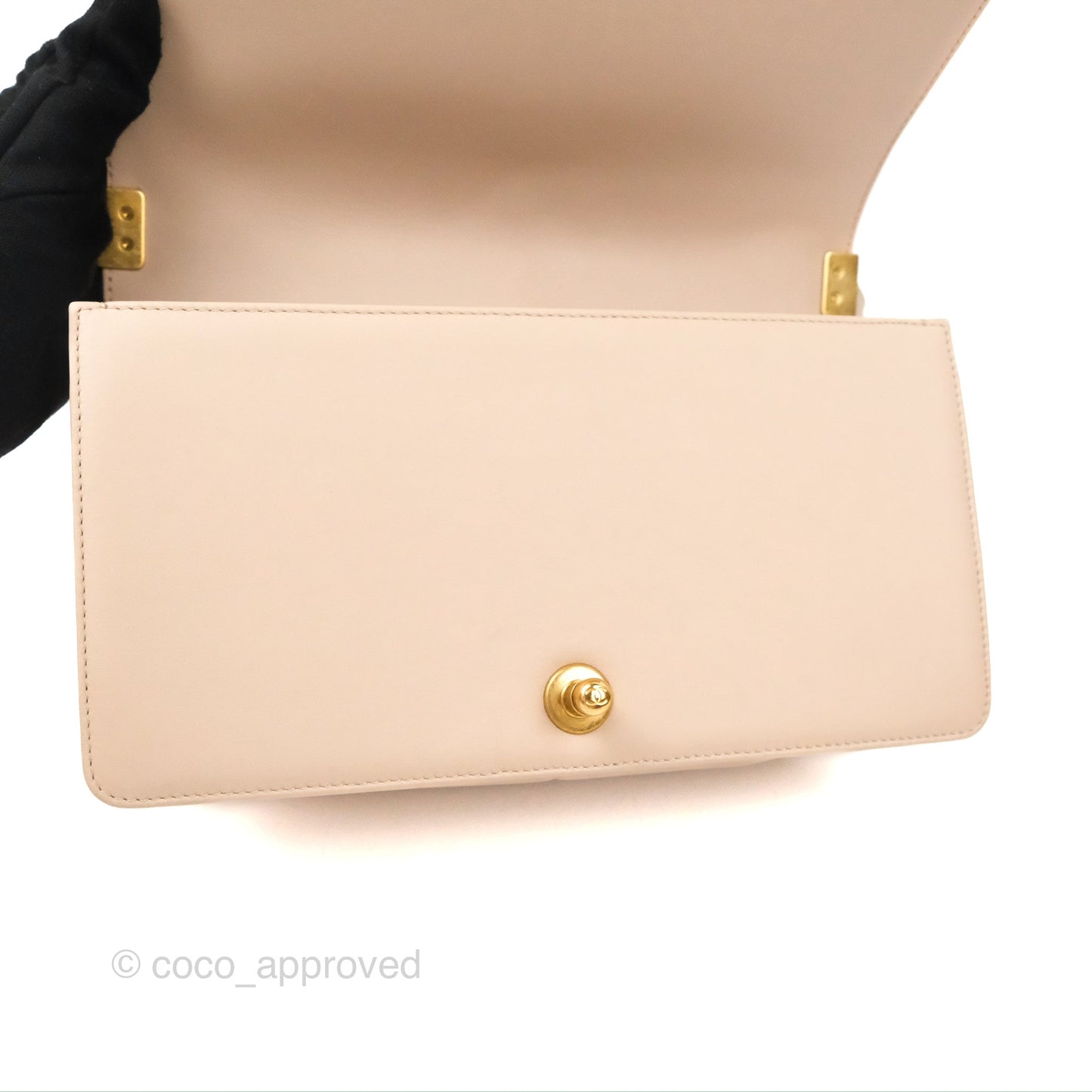 Chanel Chevron Medium Boy Beige Pink Suede Calfskin Aged Gold Hardware