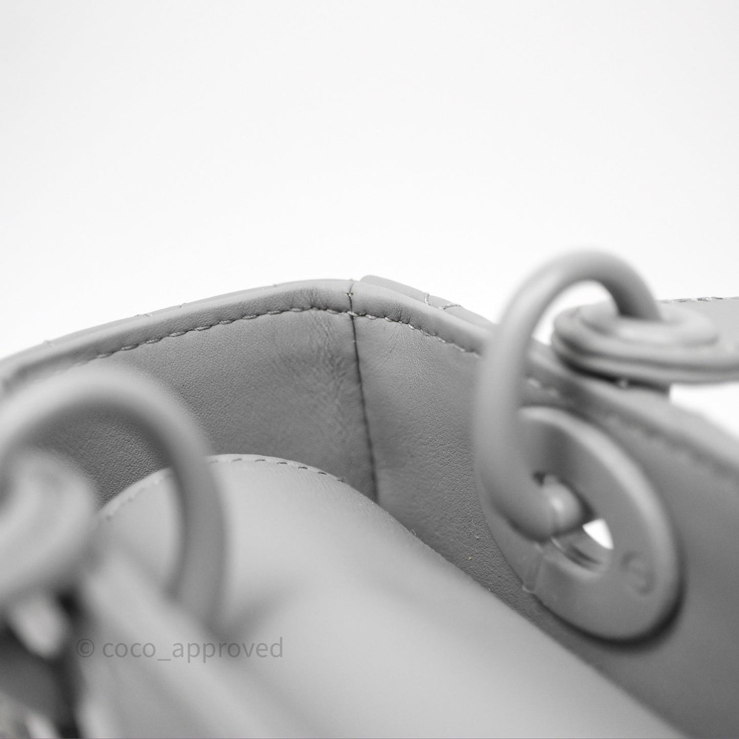 Christian Dior Small Lady Dior My ABCDior Bag Ultra Matte Gray Cannage Calfskin