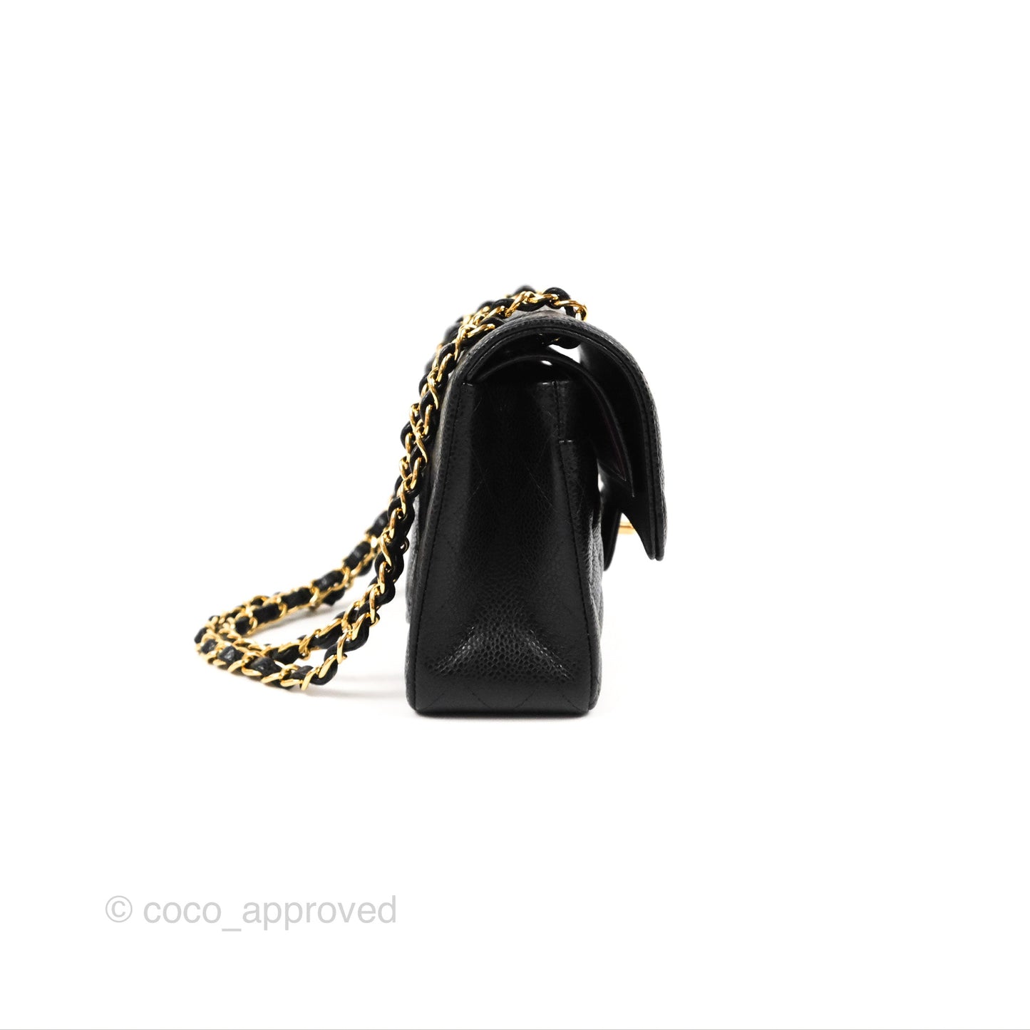 Chanel Small Classic Quilted Flap Black Caviar Gold Hardware