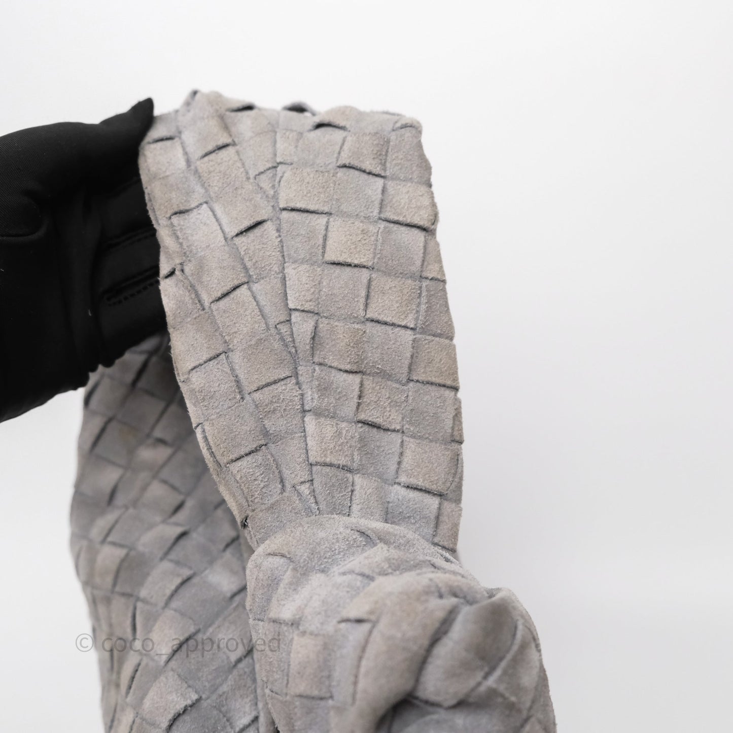 Bottega Veneta Teen Jodie Grey Intrecciato Suede