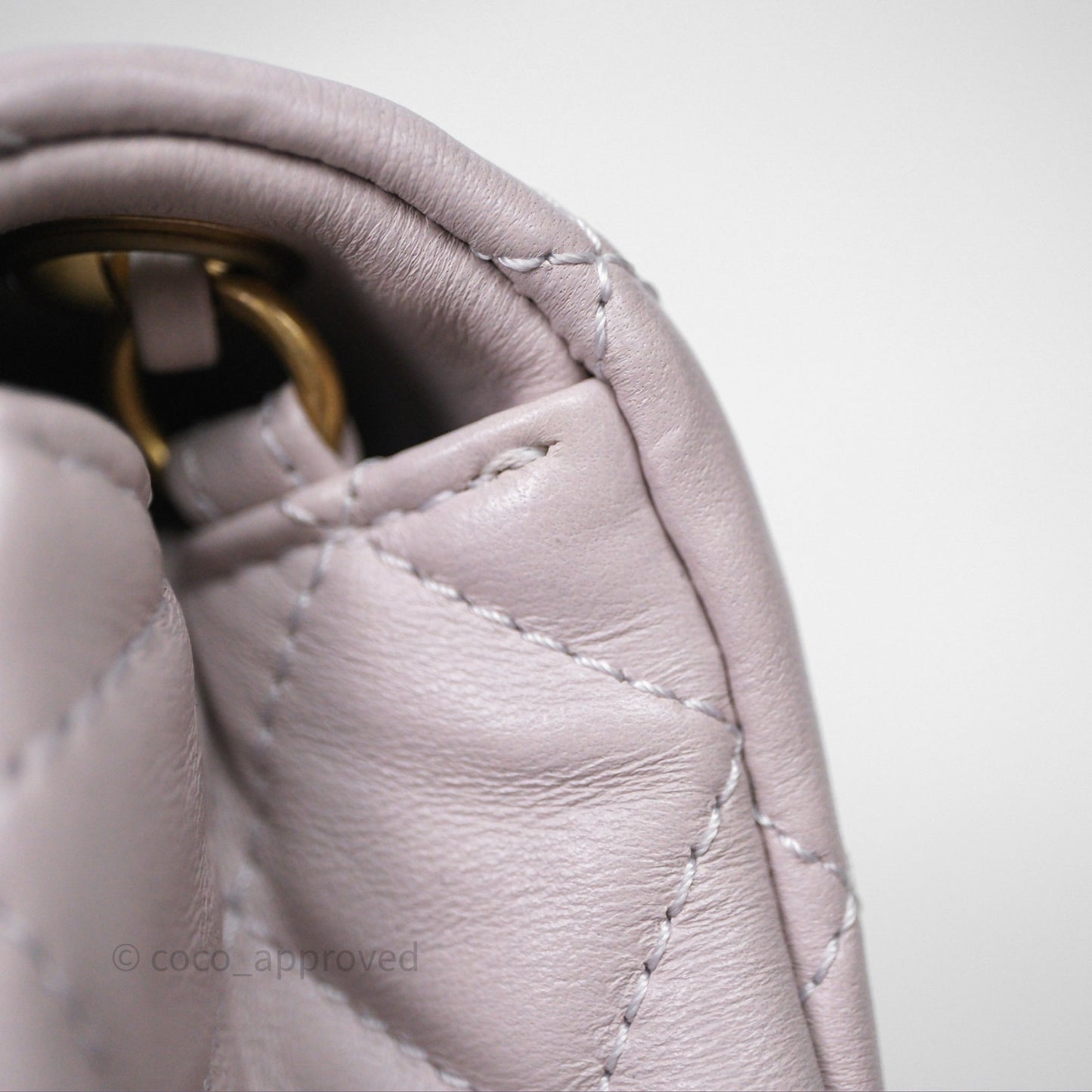 Chanel Mini Rectangular Pearl Crush Lilac Lambskin Aged Gold Hardware