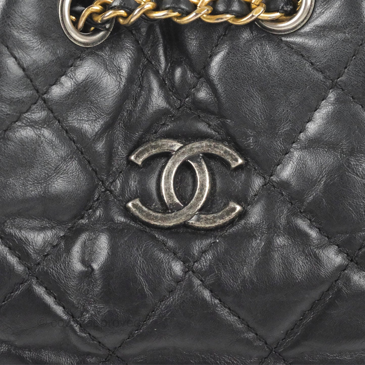 Chanel Medium Gabrielle Backpack Black Aged Calfskin