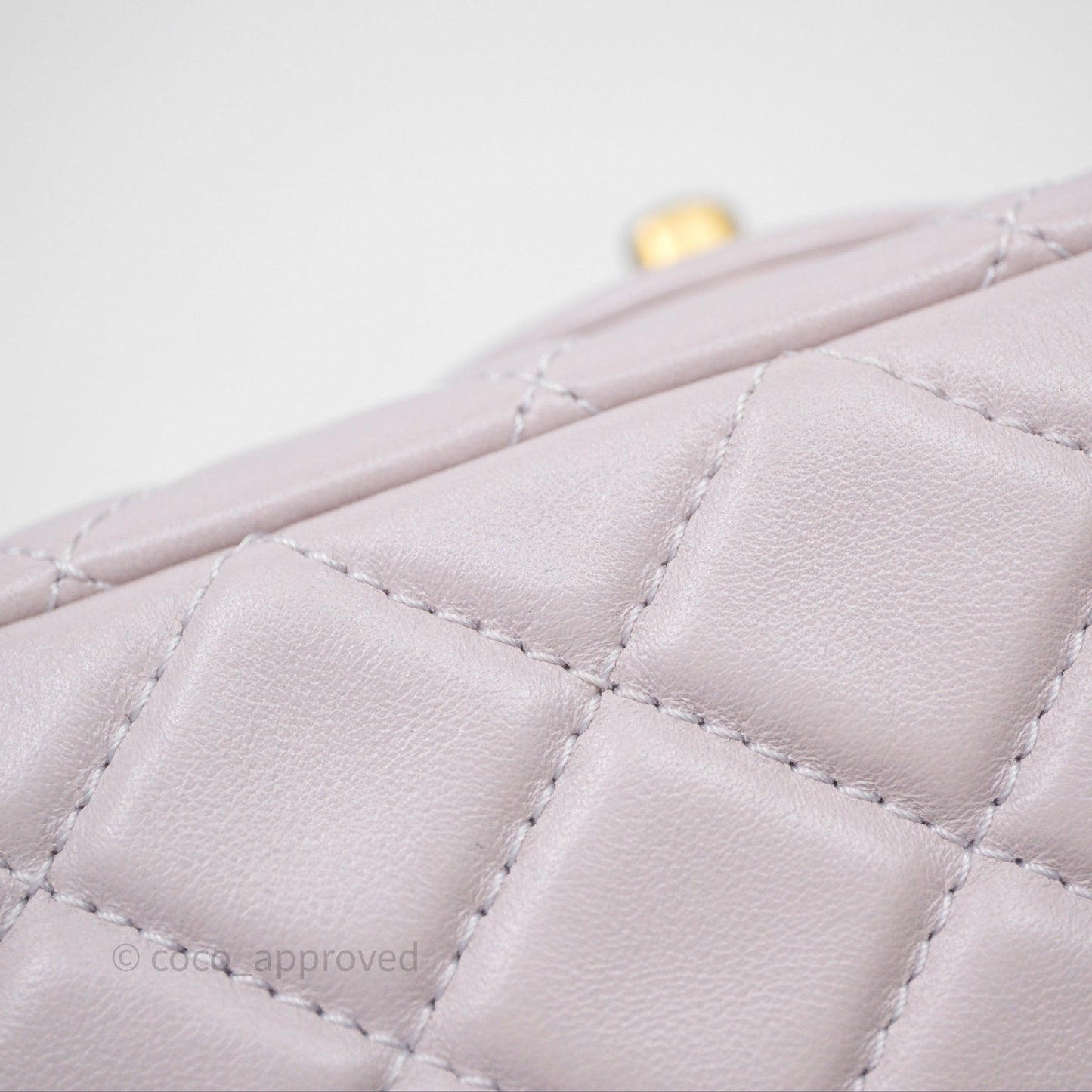 Chanel Mini Rectangular Pearl Crush Lilac Lambskin Aged Gold Hardware