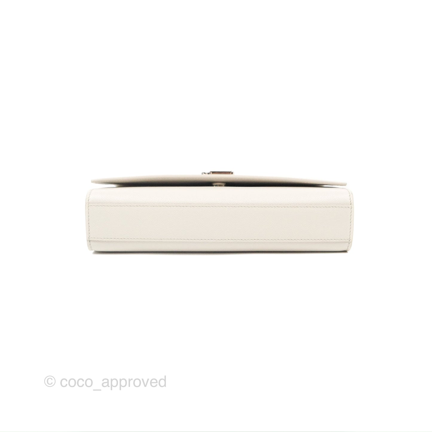 Saint Laurent Medium Classic Monogram Kate White Grained Calfskin