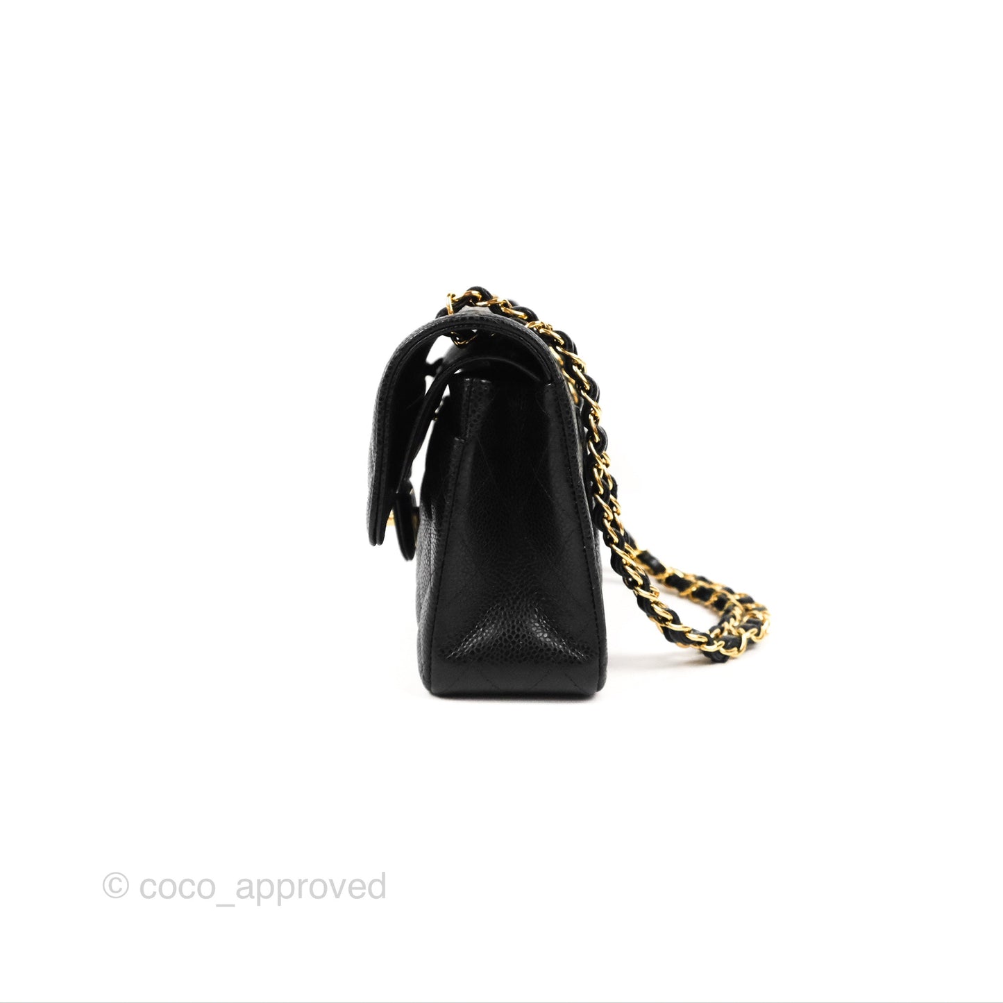 Chanel Small Classic Quilted Flap Black Caviar Gold Hardware