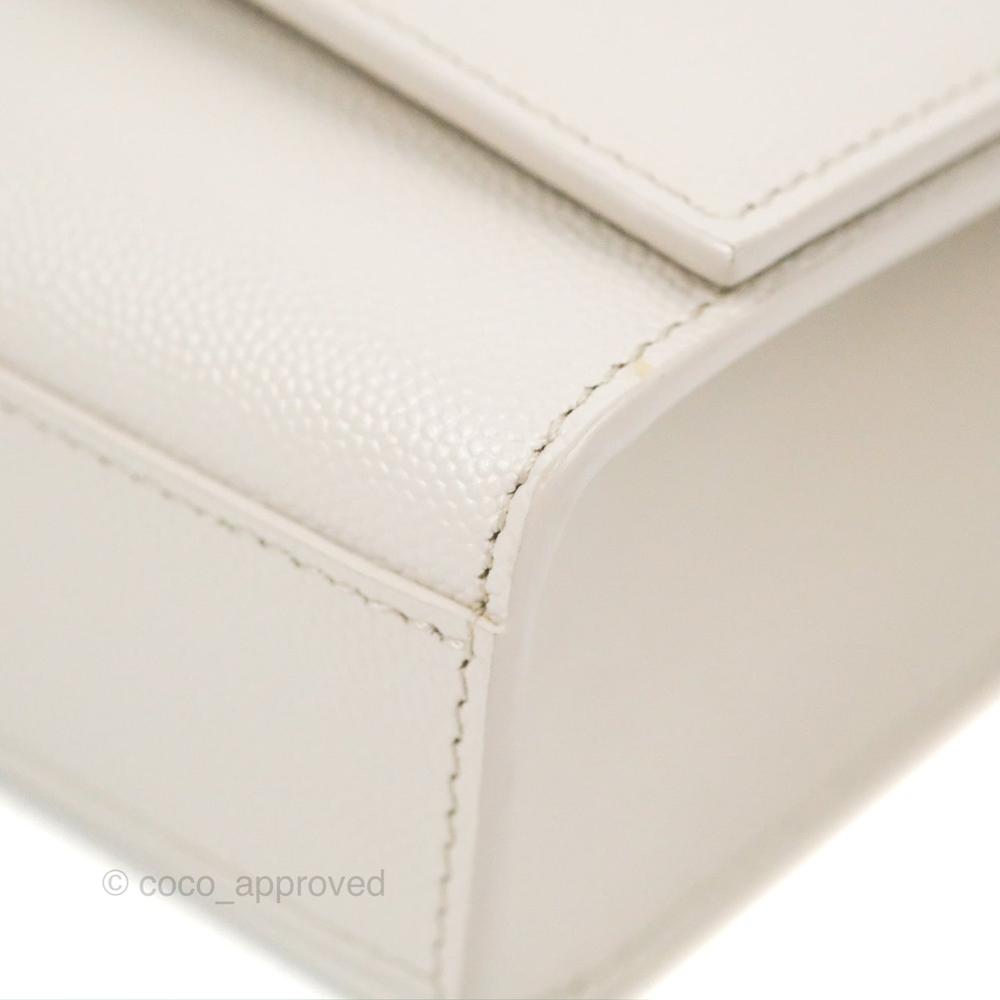Saint Laurent Medium Classic Monogram Kate White Grained Calfskin