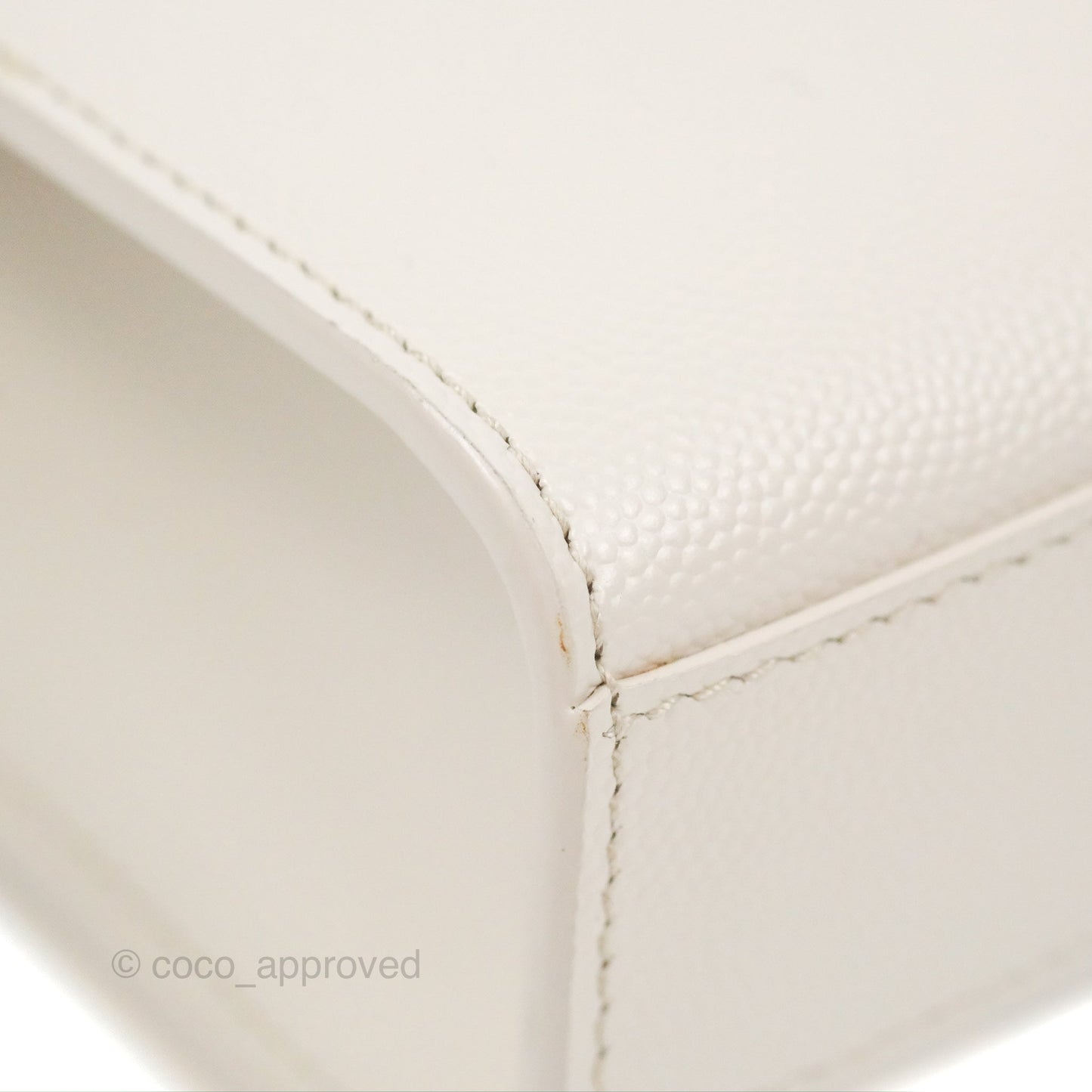 Saint Laurent Medium Classic Monogram Kate White Grained Calfskin