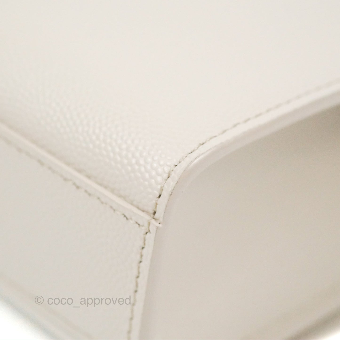 Saint Laurent Medium Classic Monogram Kate White Grained Calfskin