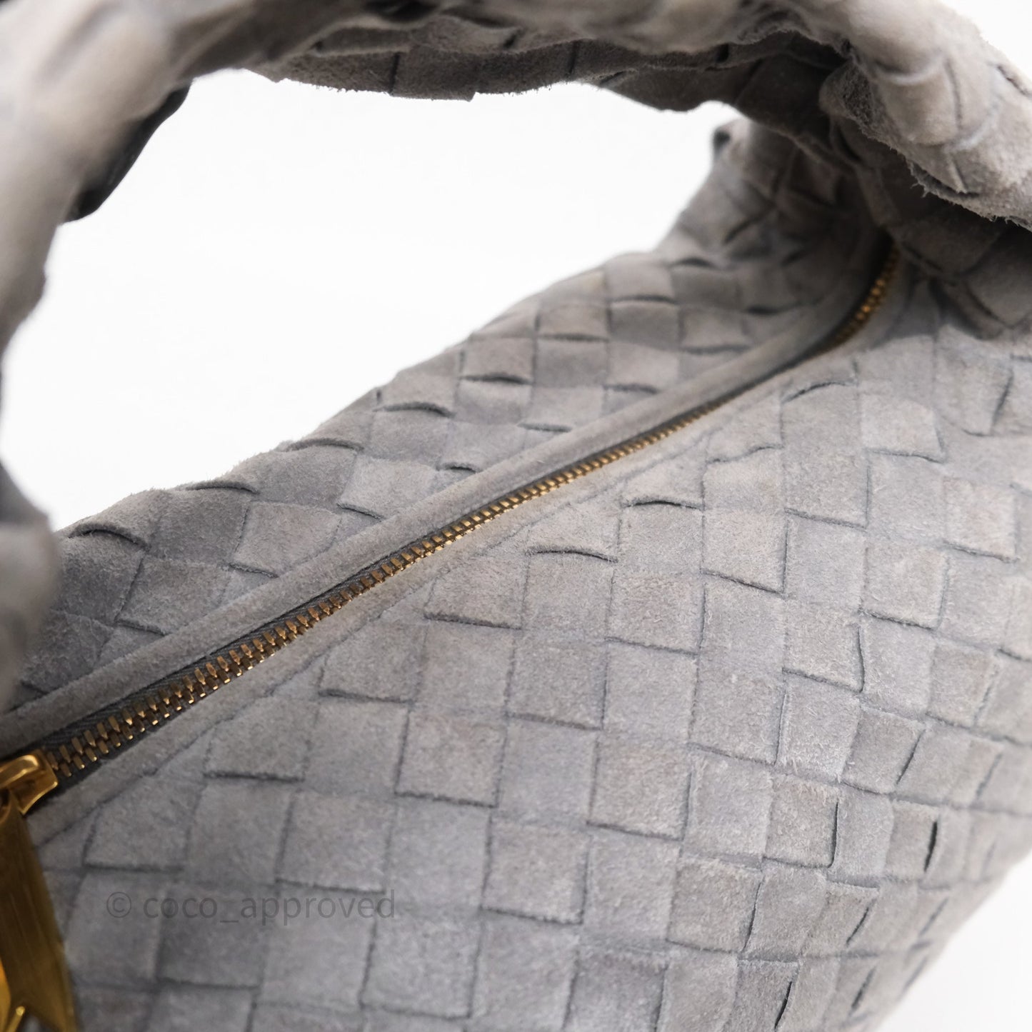 Bottega Veneta Teen Jodie Grey Intrecciato Suede
