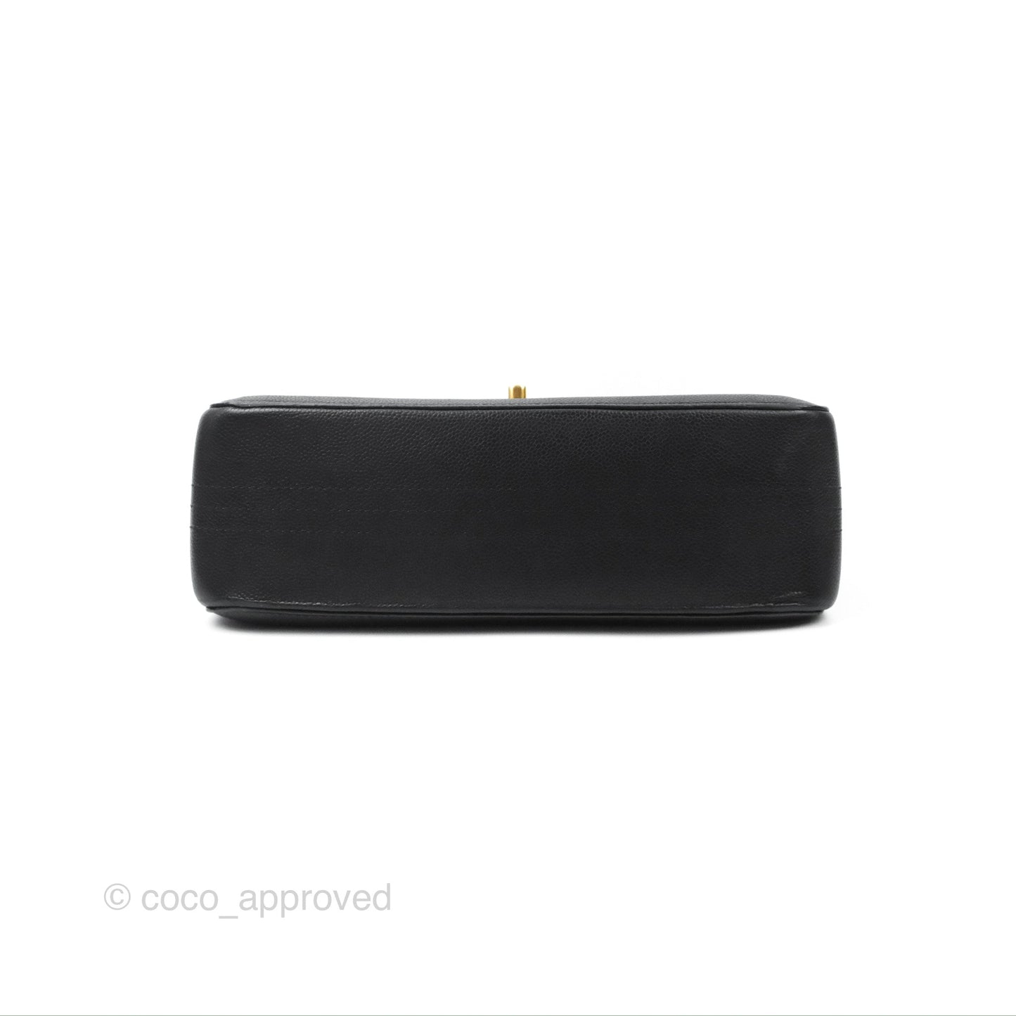 Chanel Pure Jumbo Double Flap Black Caviar Aged Gold Hardware