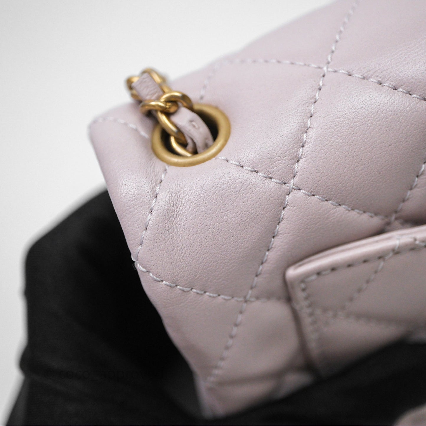 Chanel Mini Rectangular Pearl Crush Lilac Lambskin Aged Gold Hardware