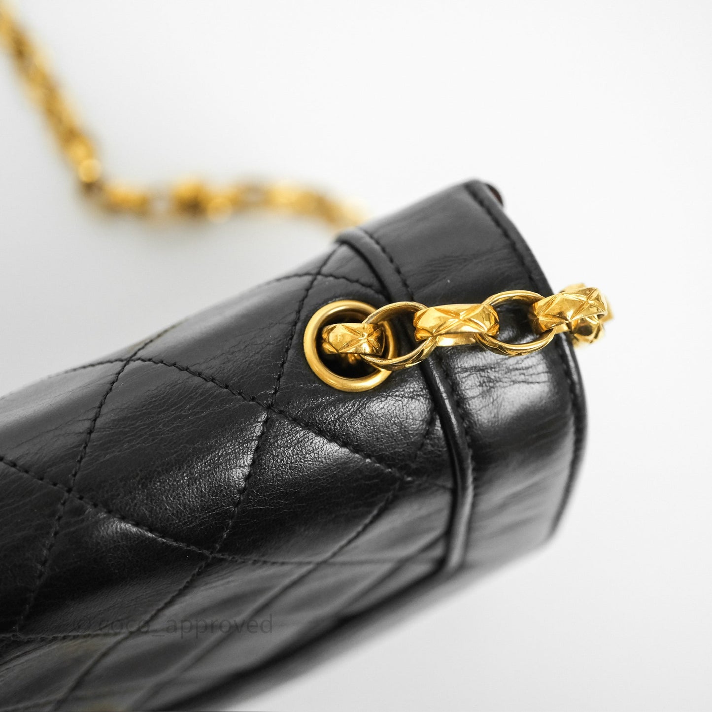 Chanel Vintage Small Diana Flap Black Lambskin 24K Gold Hardware
