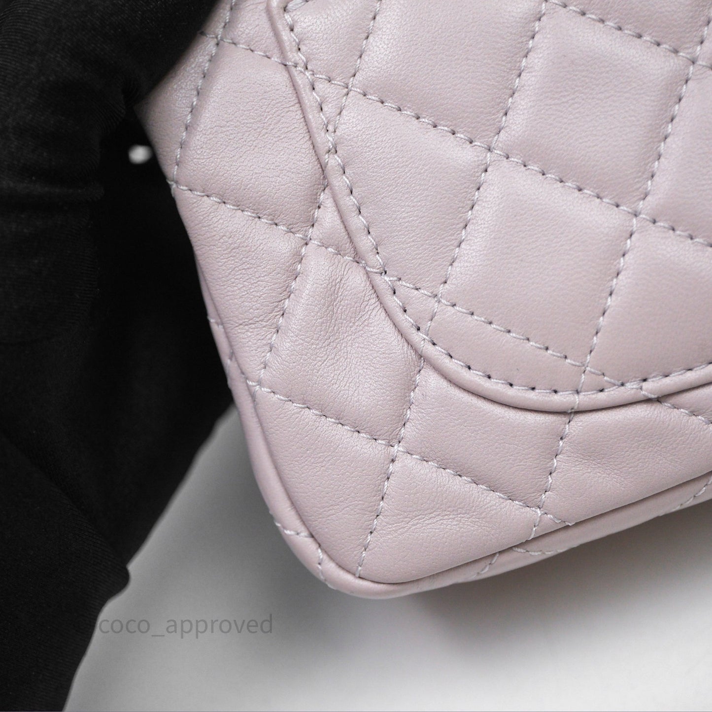 Chanel Mini Rectangular Pearl Crush Lilac Lambskin Aged Gold Hardware