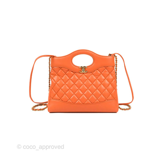 Chanel 31 Mini Salmon Orange Aged Calfskin Gold Hardware