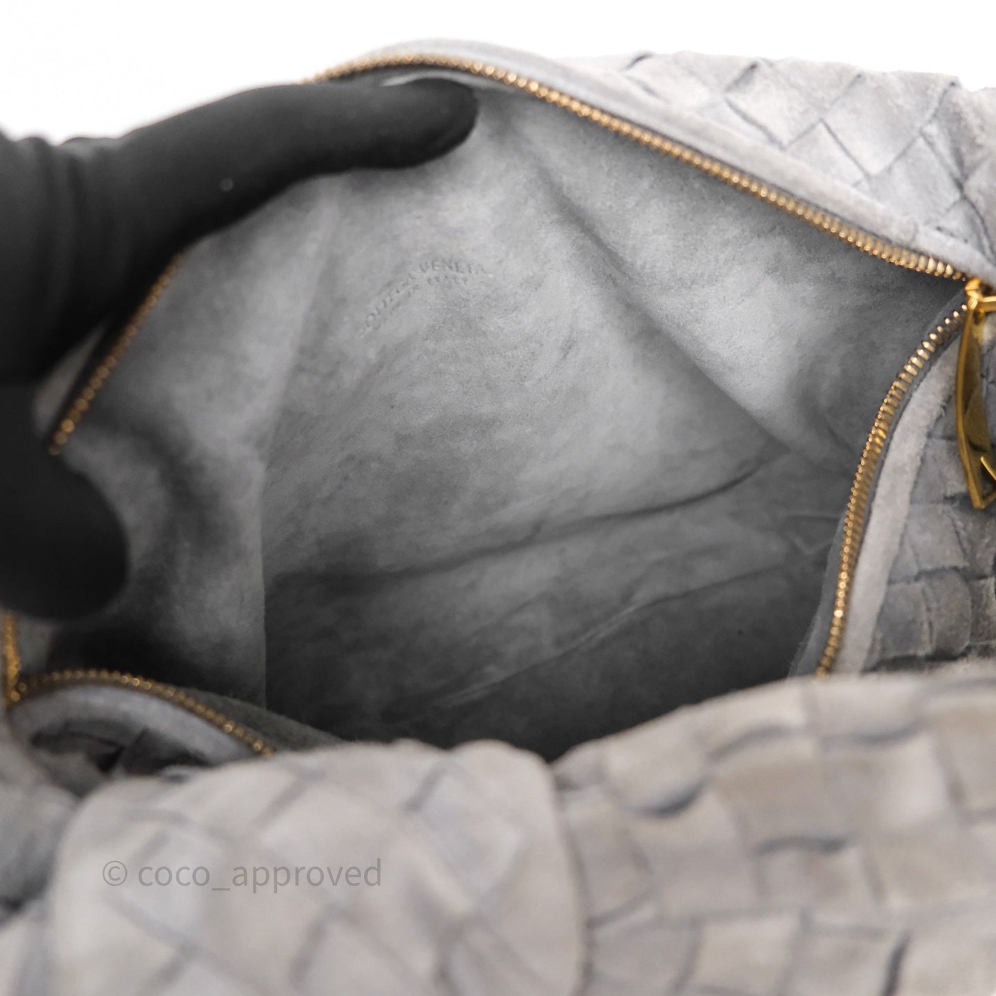 Bottega Veneta Teen Jodie Grey Intrecciato Suede