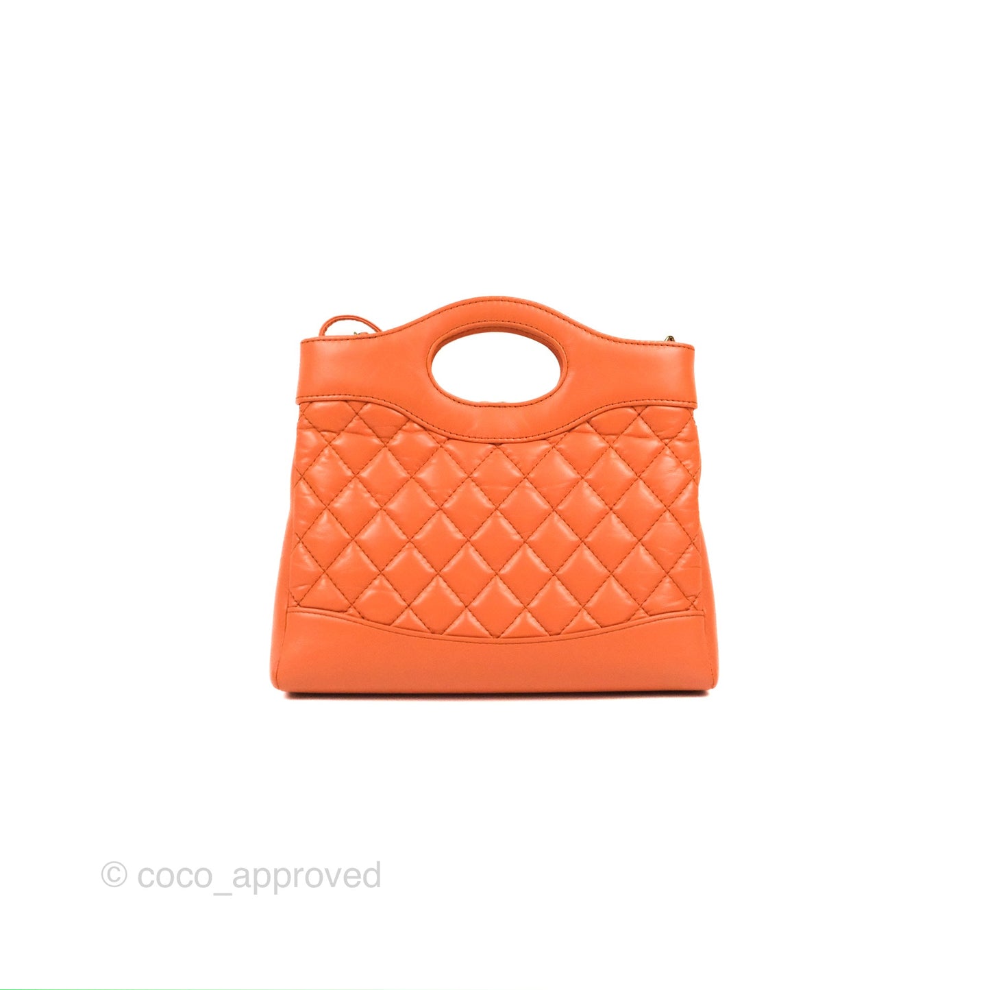 Chanel 31 Mini Salmon Orange Aged Calfskin Gold Hardware