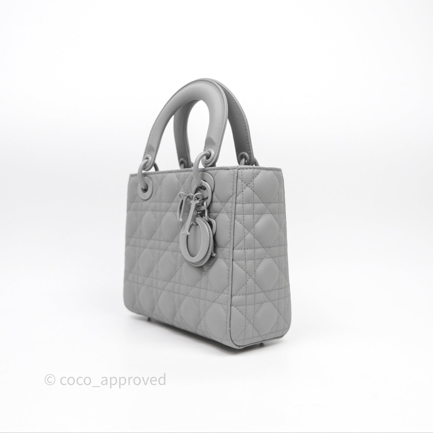 Christian Dior Small Lady Dior My ABCDior Bag Ultra Matte Gray Cannage Calfskin