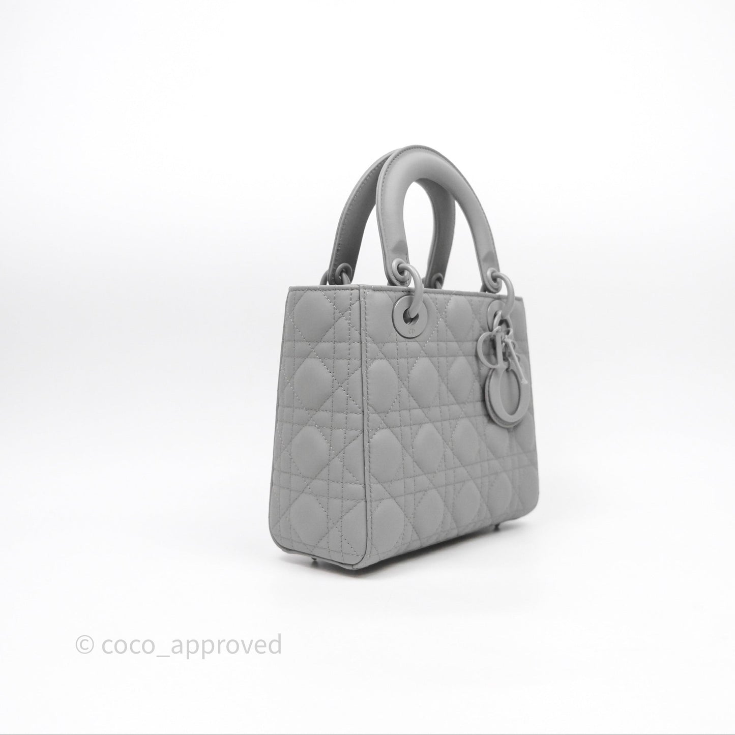 Christian Dior Small Lady Dior My ABCDior Bag Ultra Matte Gray Cannage Calfskin