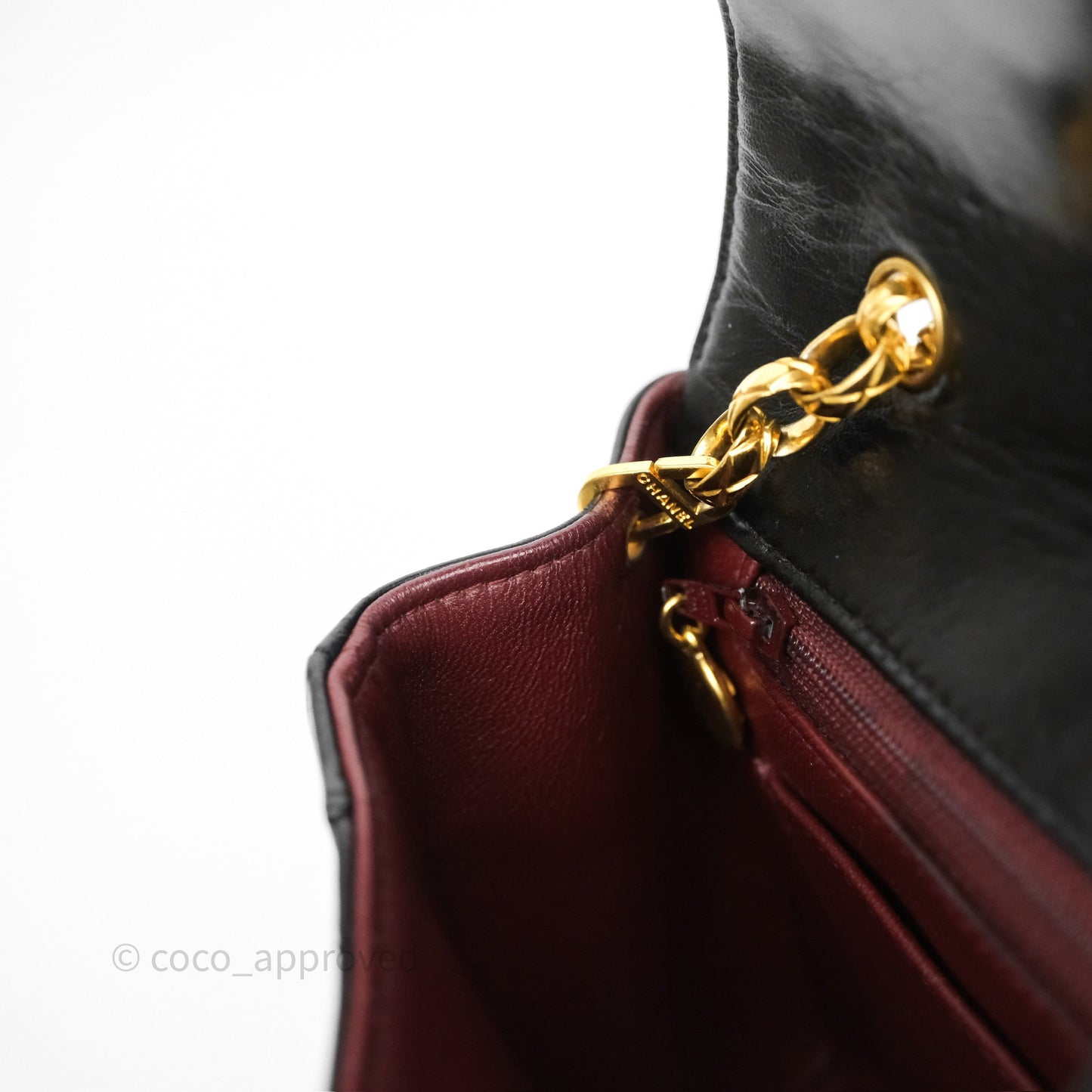 Chanel Vintage Small Diana Flap Black Lambskin 24K Gold Hardware