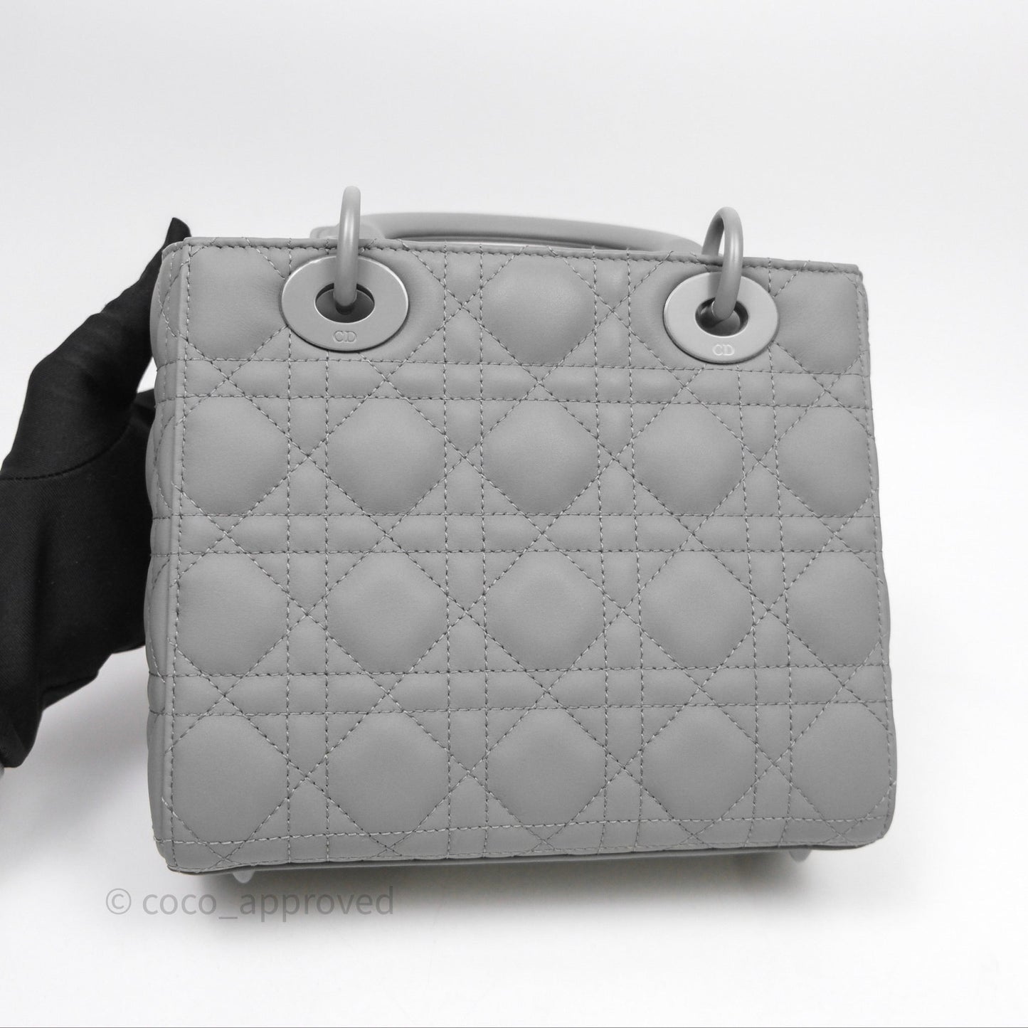 Christian Dior Small Lady Dior My ABCDior Bag Ultra Matte Gray Cannage Calfskin