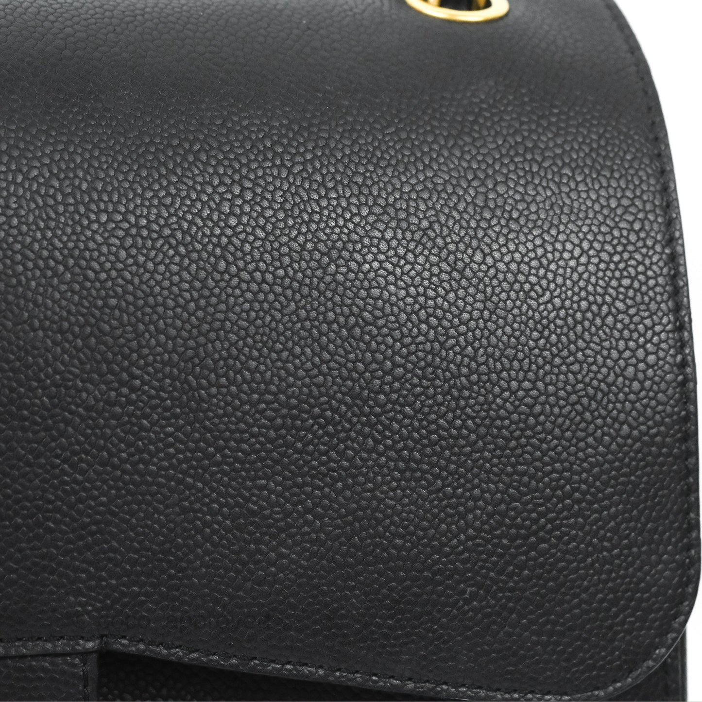 Chanel Pure Jumbo Double Flap Black Caviar Aged Gold Hardware