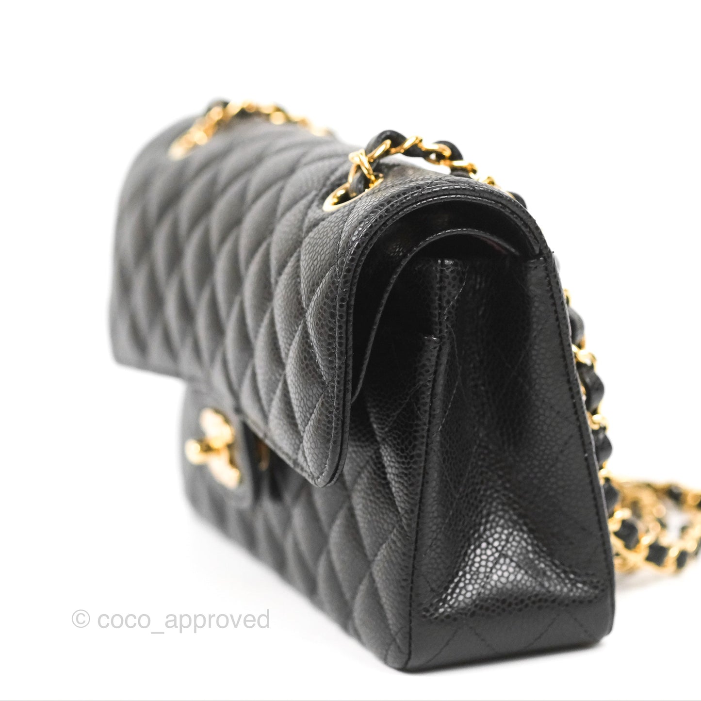 Chanel Small Classic Quilted Flap Black Caviar Gold Hardware