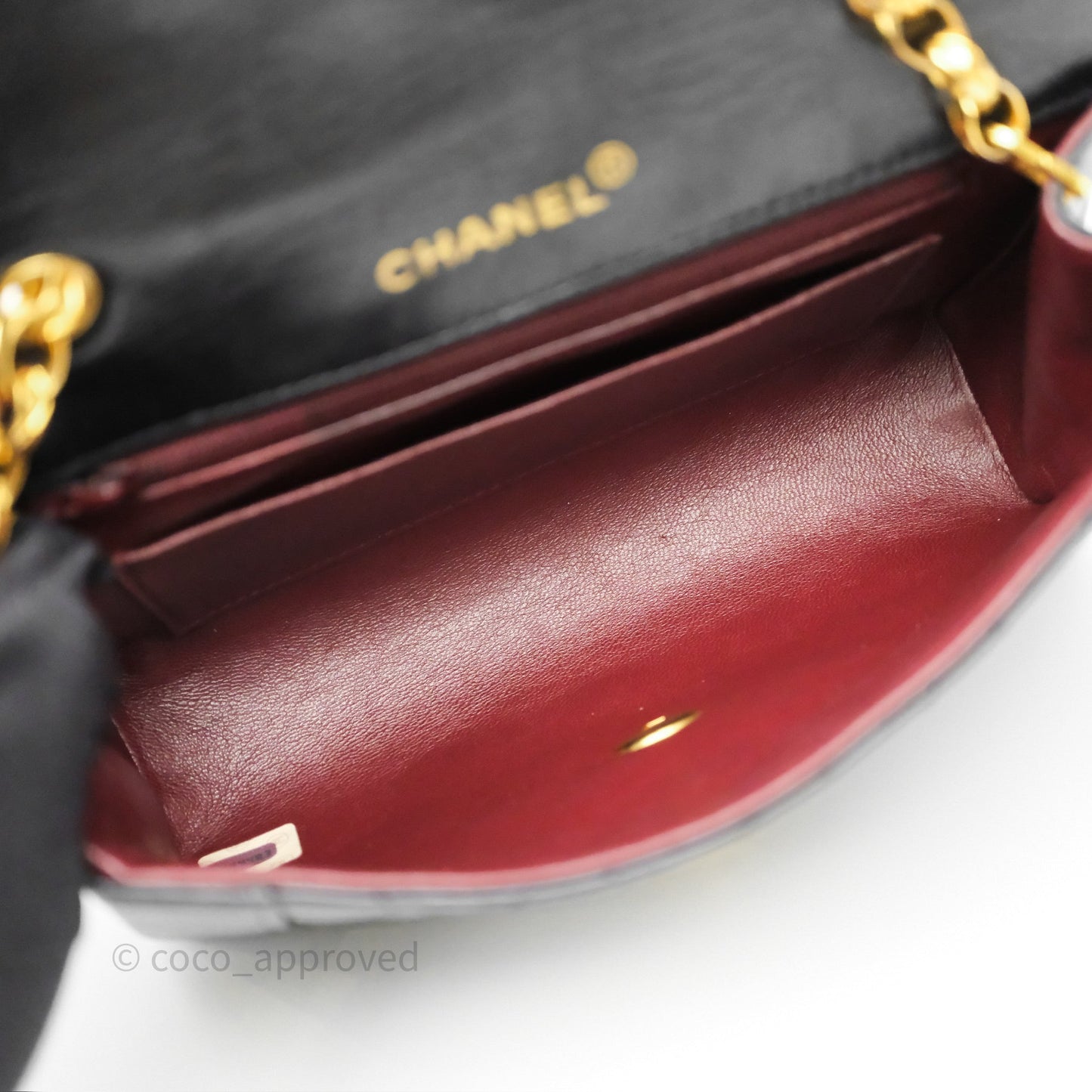 Chanel Vintage Small Diana Flap Black Lambskin 24K Gold Hardware